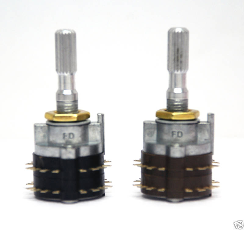 2pc Rotary Switch 2 Wafers 4 Poles 5 Positions SRRN252 L=25mm RoHS FD Taiwan
