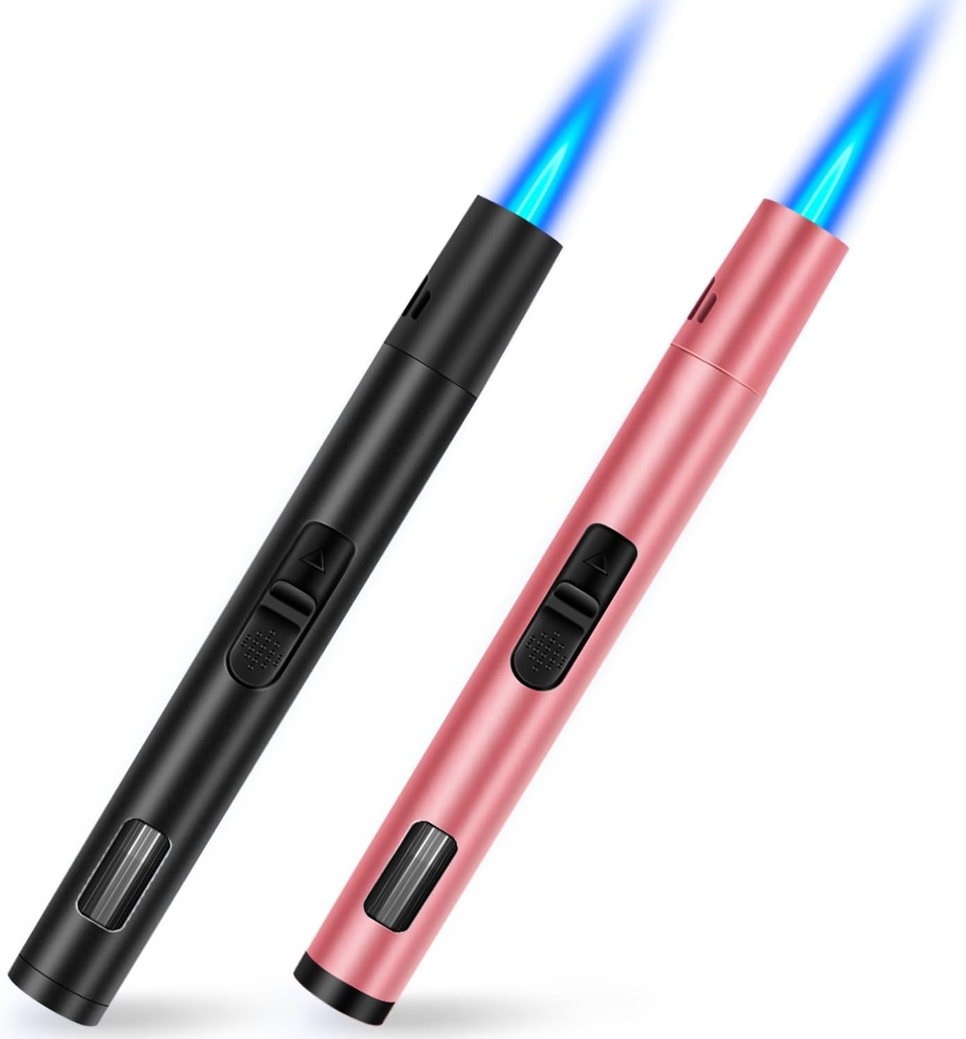 2 Pack Torch Lighters Refillable Butane Lighter with Visible Fuel Window