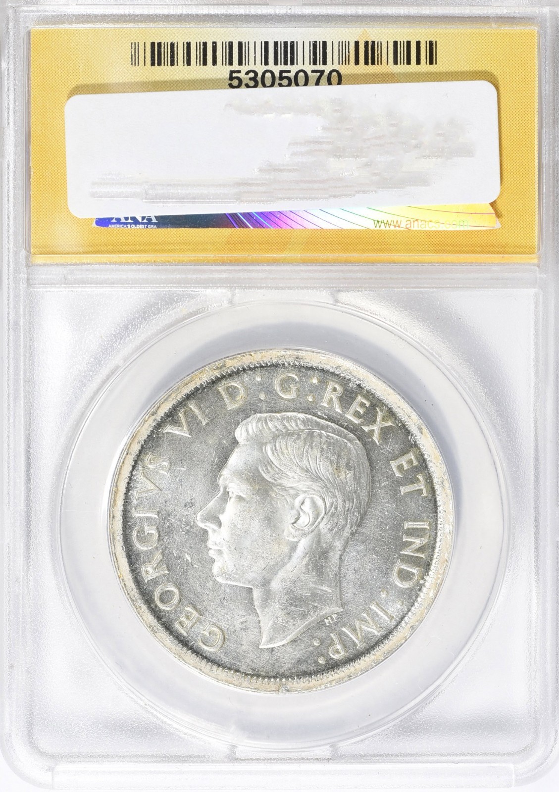 1939 Canada Silver Dollar ANACS MS-62