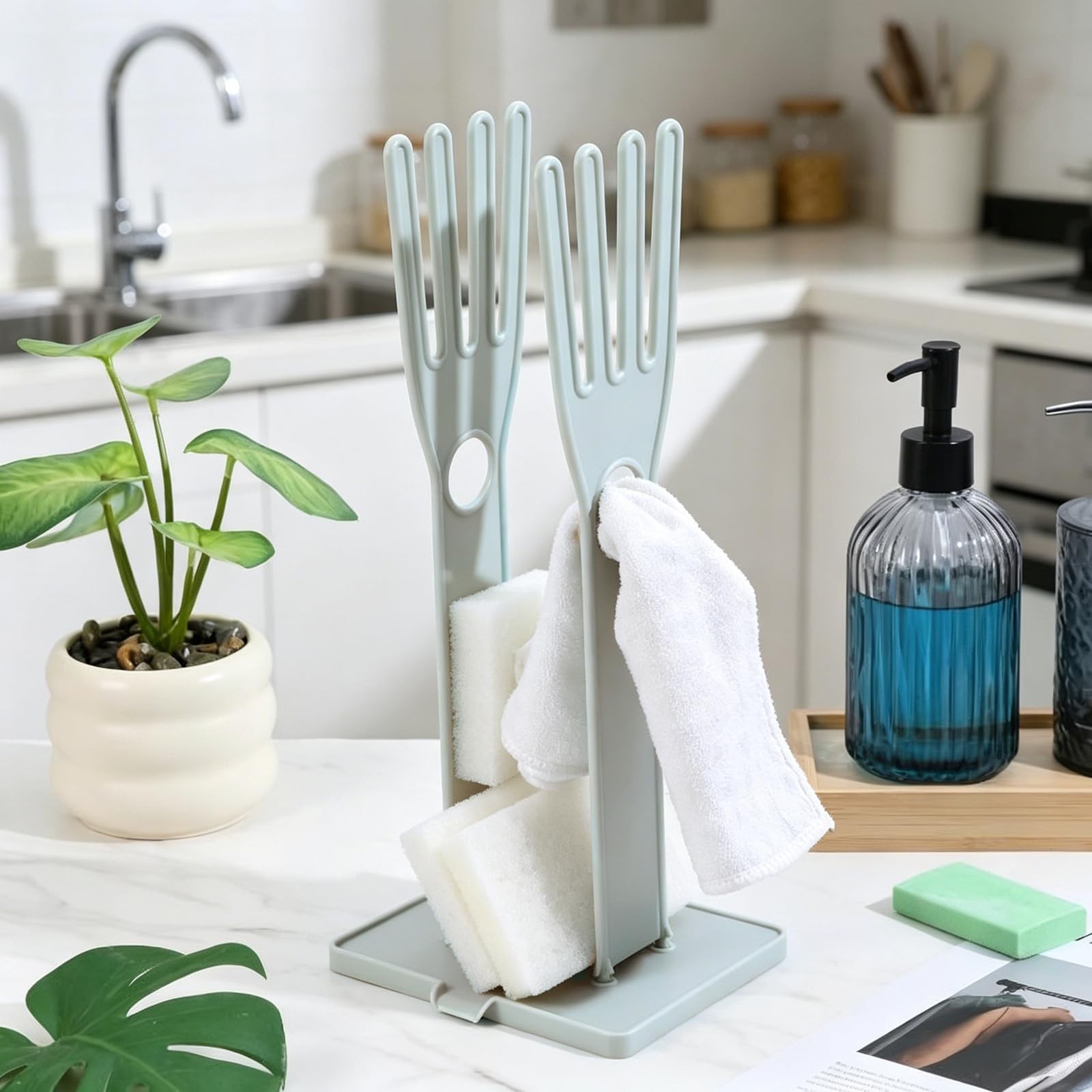 Kitchen Gloves Holder, Reusable Plastic Glove Drying Rack, Rubber Mitten Drye...