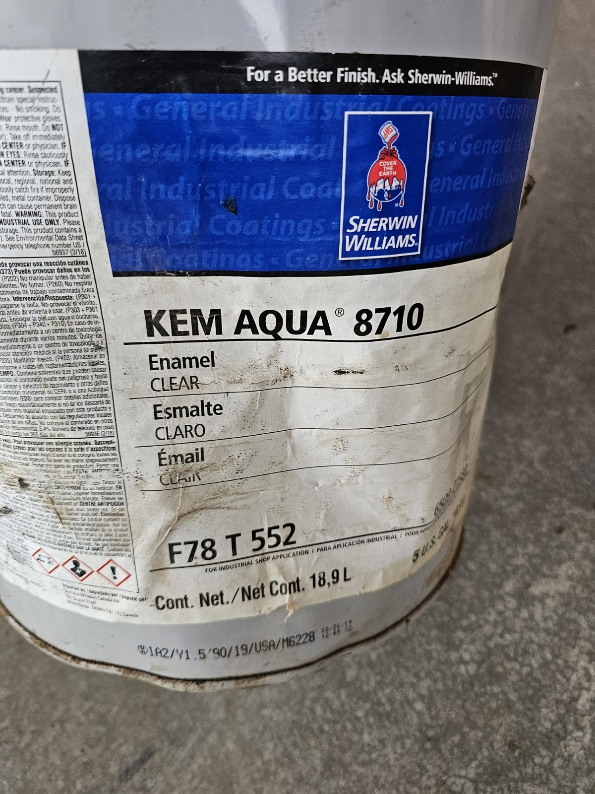 Sherwin Williams Kem Aqua 8710 5 Gal *Sealed & Unopened*