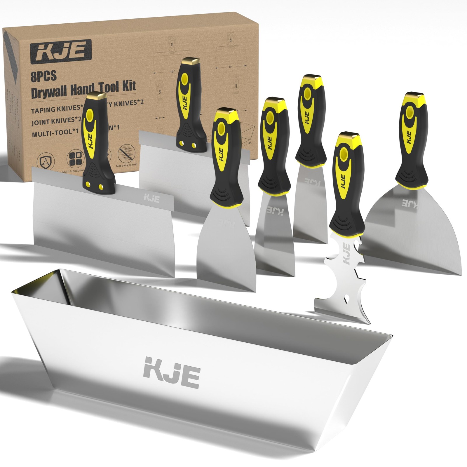 8PCS Drywall Tools, drywall knife set, drywall tool kit includes taping knive...