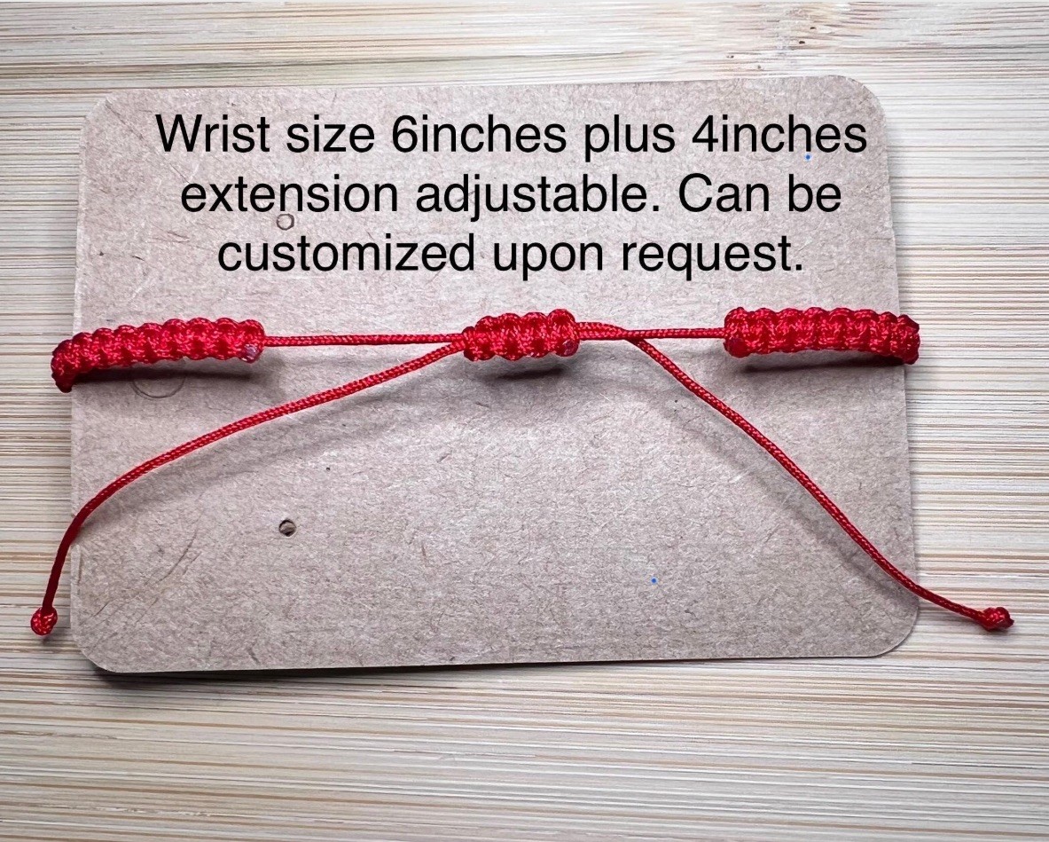 Lucky Red String Bracelet Adjustable, Protection Bracelet, Natural Pearl Charm
