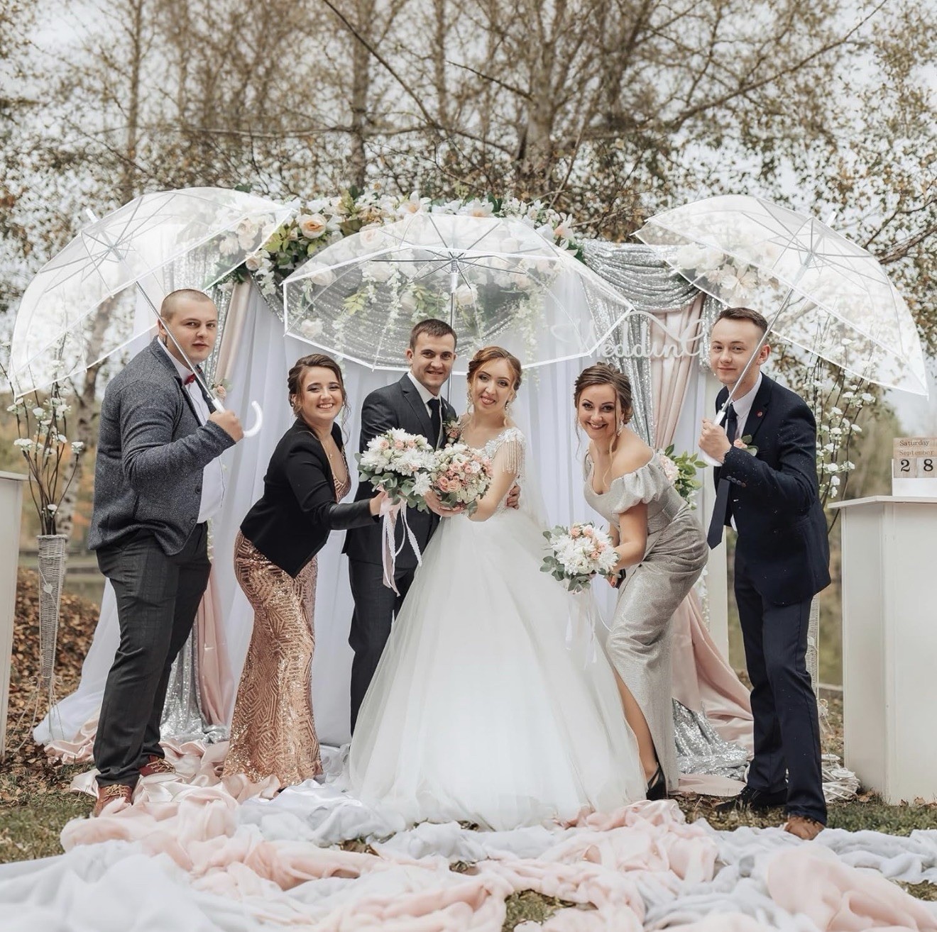 Wedding Umbrella 8 pcs, Clear, New