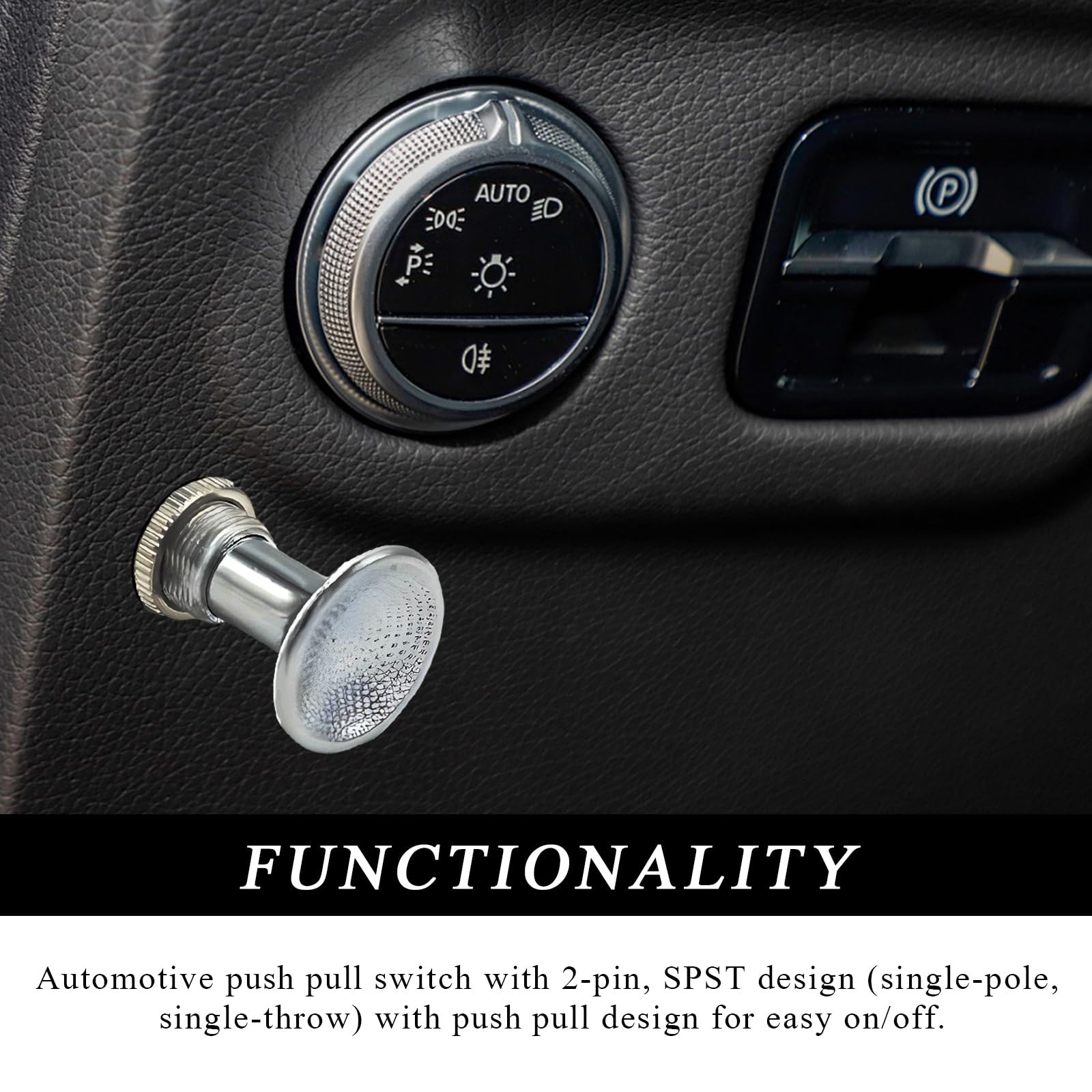 Heavy Duty 75A Push Pull Switch, 6-28V DC 2 Position SPST Push-Pull-On-Off Sw...
