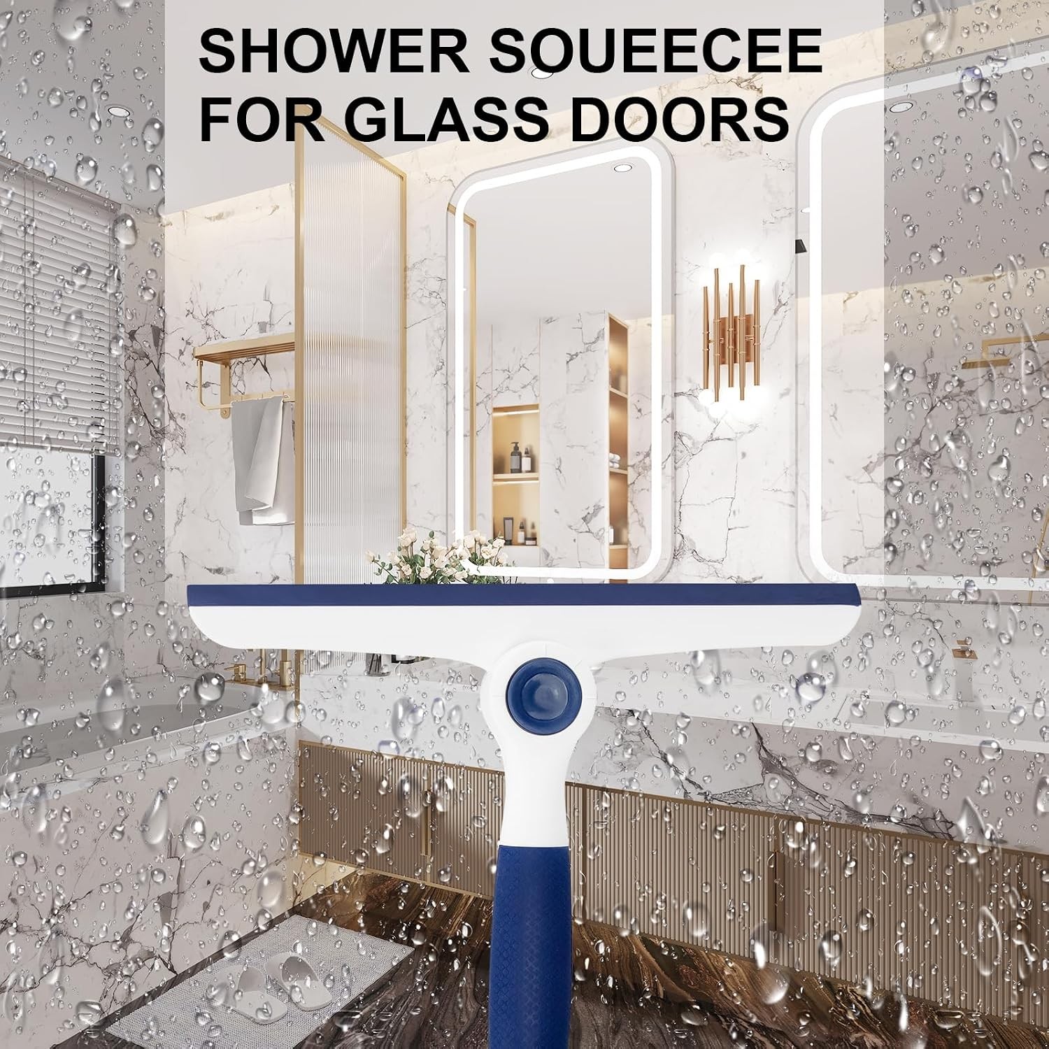 Window Squeegee for Glass Doors，All-Purpose 9.7” Window Cleaning Squeegee,