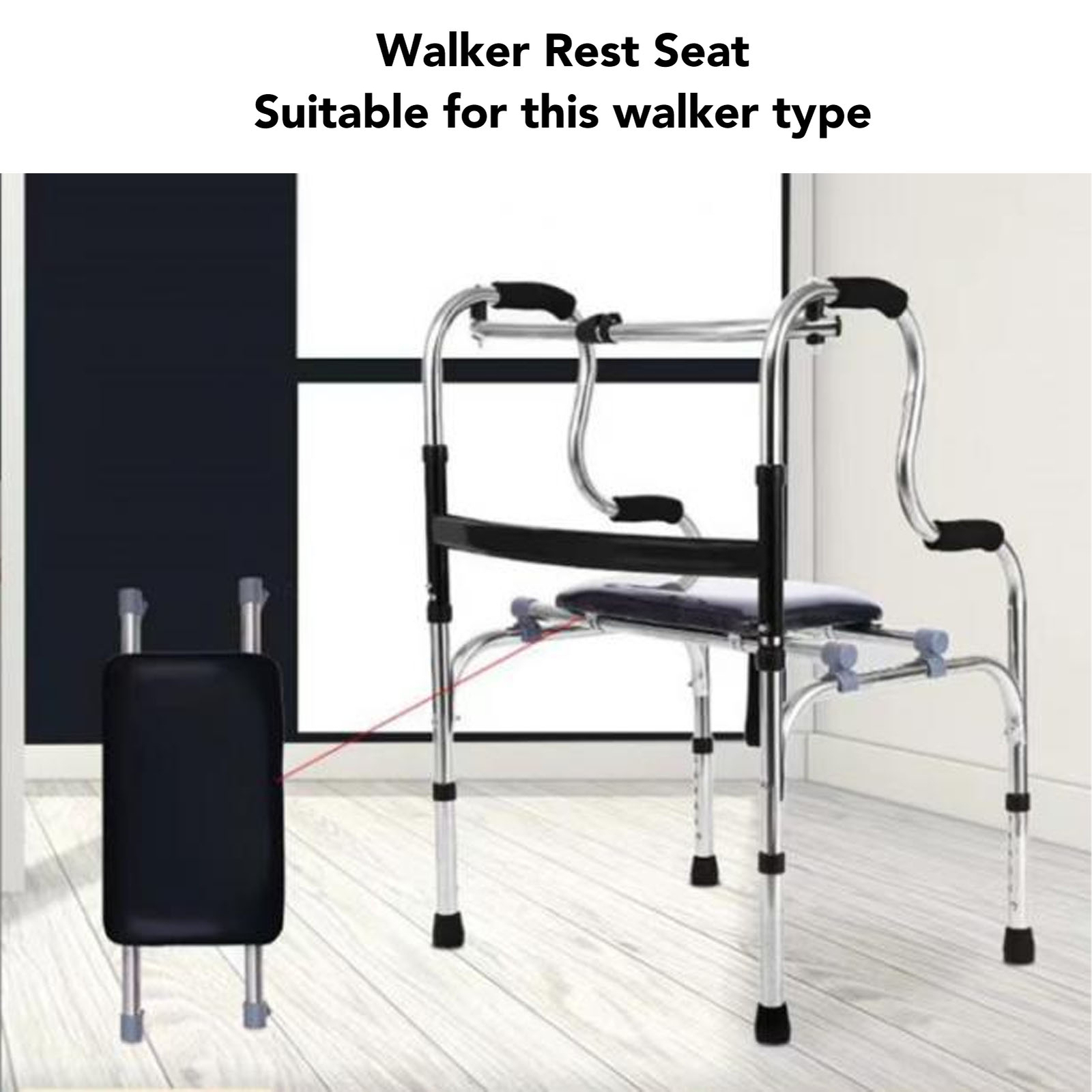 Foldable Walker Seat Strong Load Bearing Easy Installation For Elderly UPP