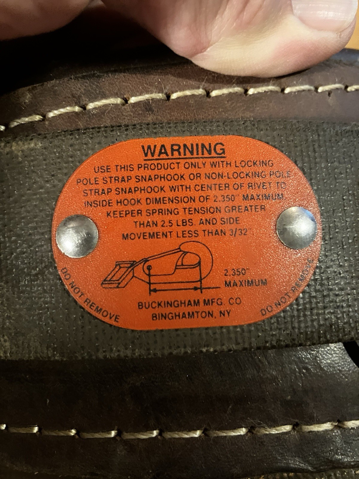 Buckingham Lineman Climbing Belt SIZE 24