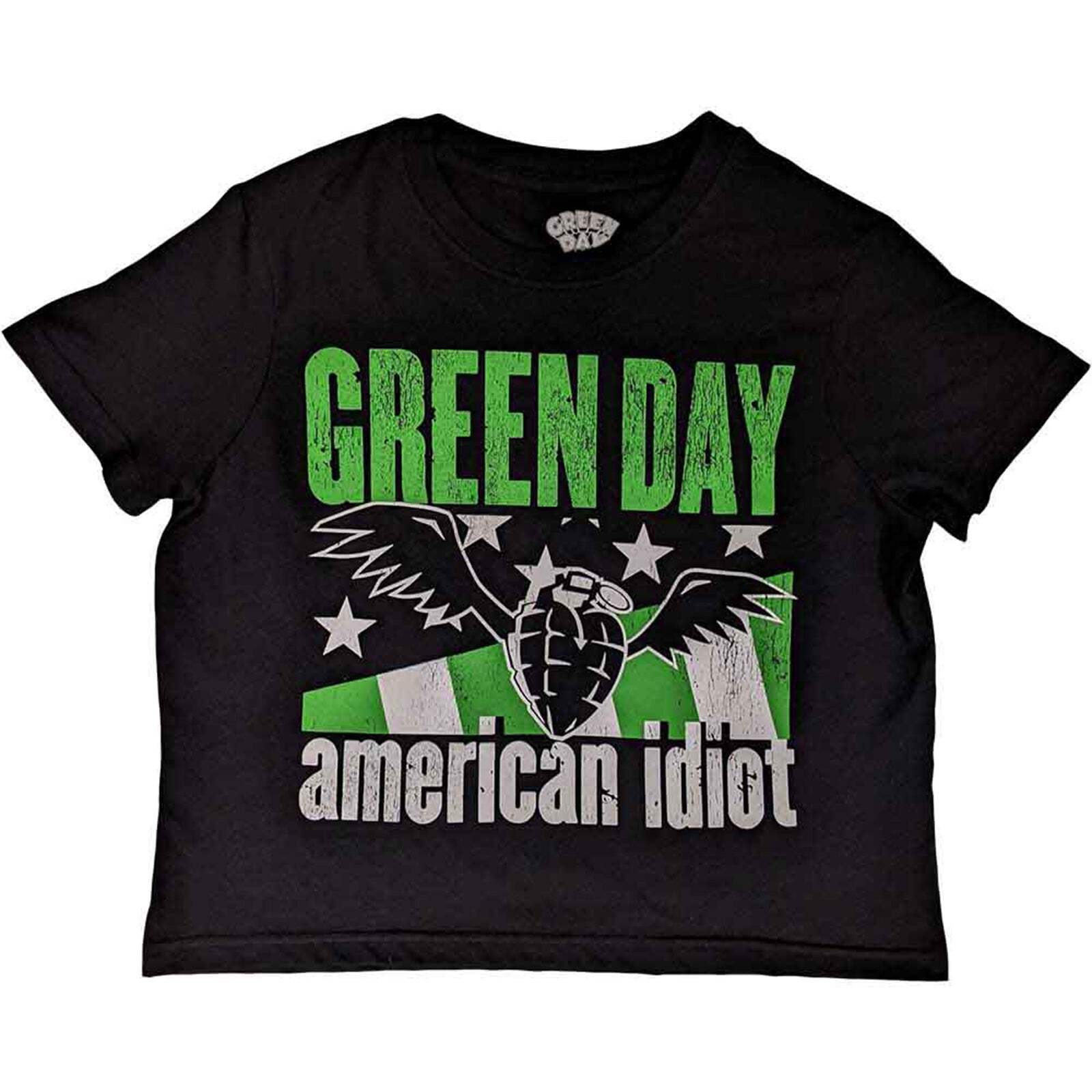 GREEN DAY - AMERICAN IDIOT WINGS - Crop Top Black