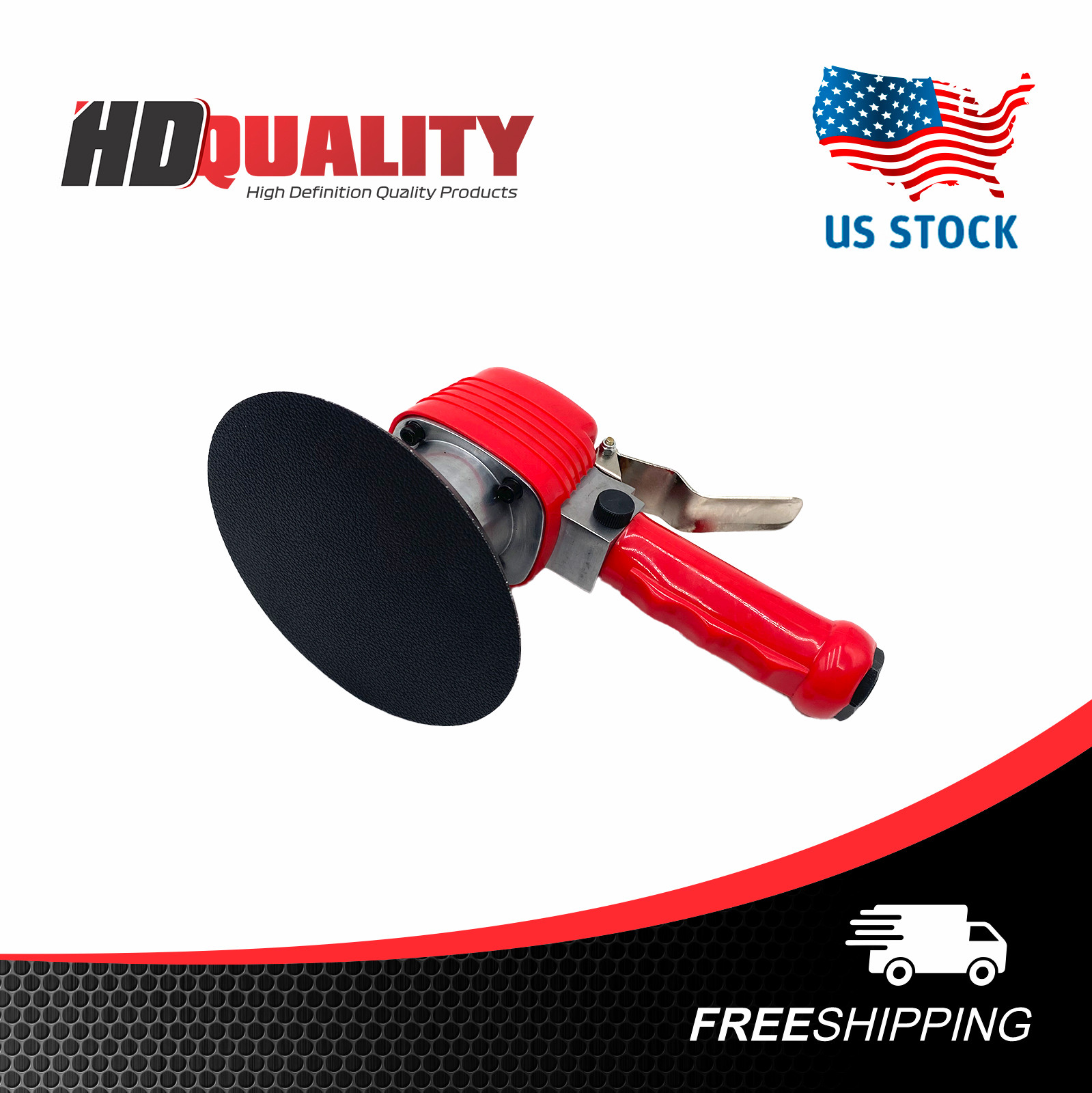 HDQ 6” DUAL ACTION PNEUMATIC AIR SANDER PAD:6”, 152 mm