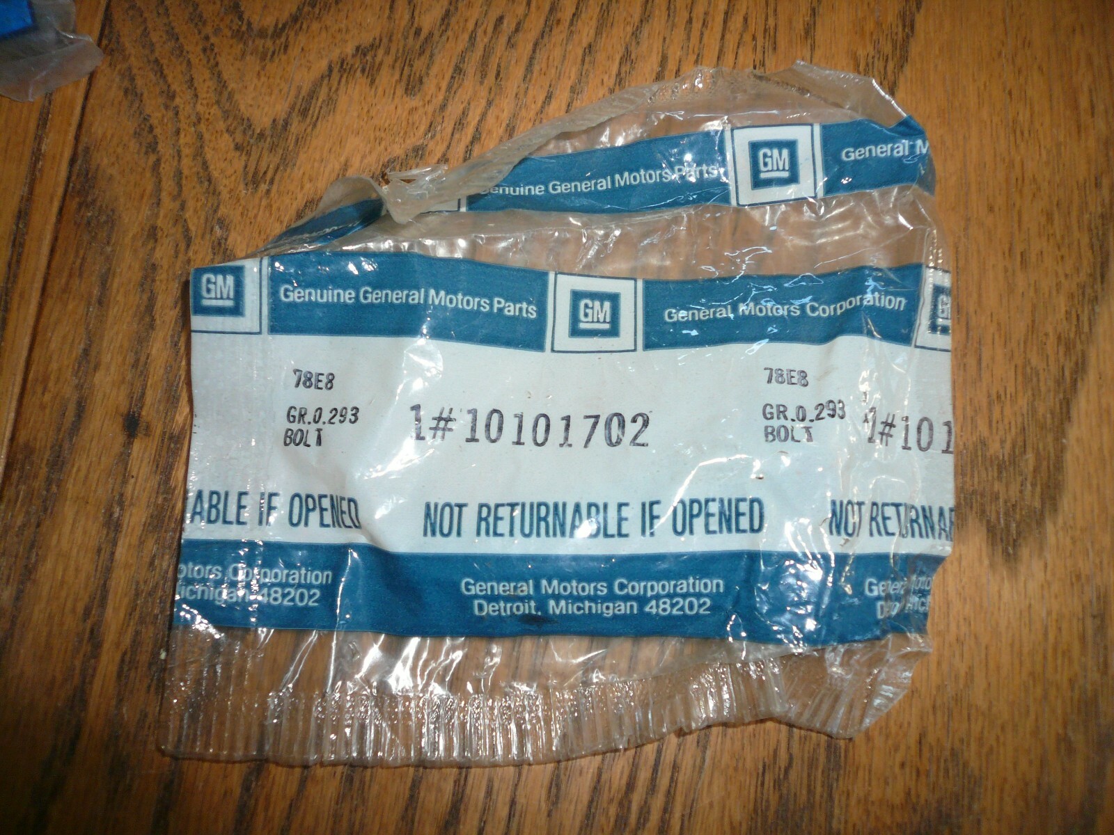 1982 - 1987 Pontiac Chevy Olds  NOS GM OEM Head Bolt For 2.5L, P/N 10101702
