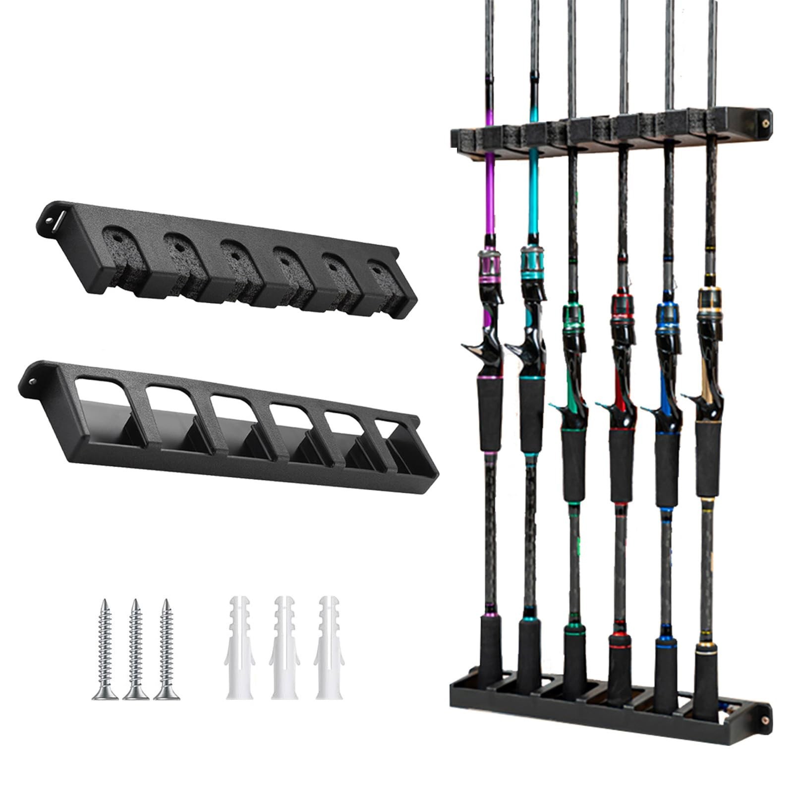 Fishing Rod Holder for Garage Fishing Pole Holders Fishing Rod Rack Vertical ...