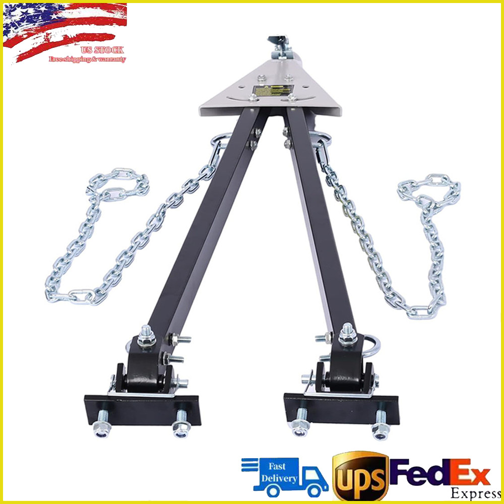 5000LBS Tow Bar Adjustable Towing Bar Bumper Mount w/ Chains Fits 2" Ball Hitch
