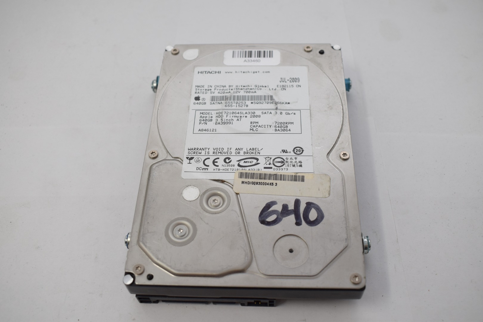 HDE721064SLA330 640GB 7200RPM SATA 3.5Inch Hitachi Hard Drive HDD