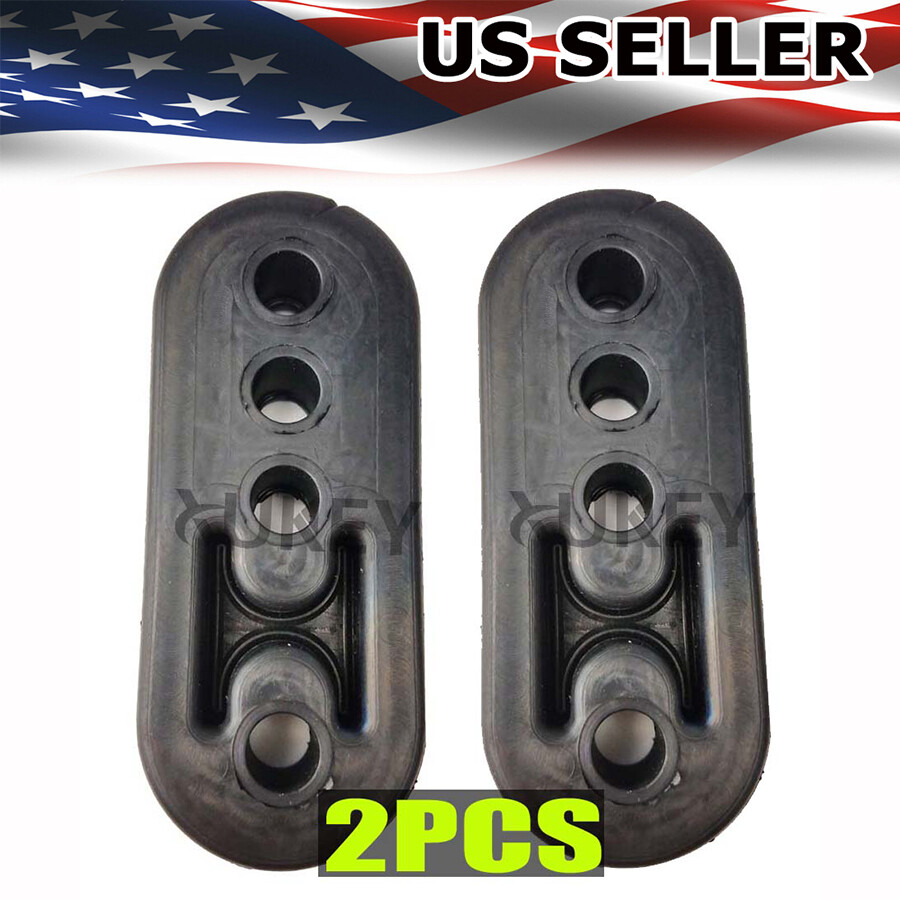 2x Universal Car-Rubber Exhaust Tail Pipe Mount Bracket Hanger 4 Hole Adjustable