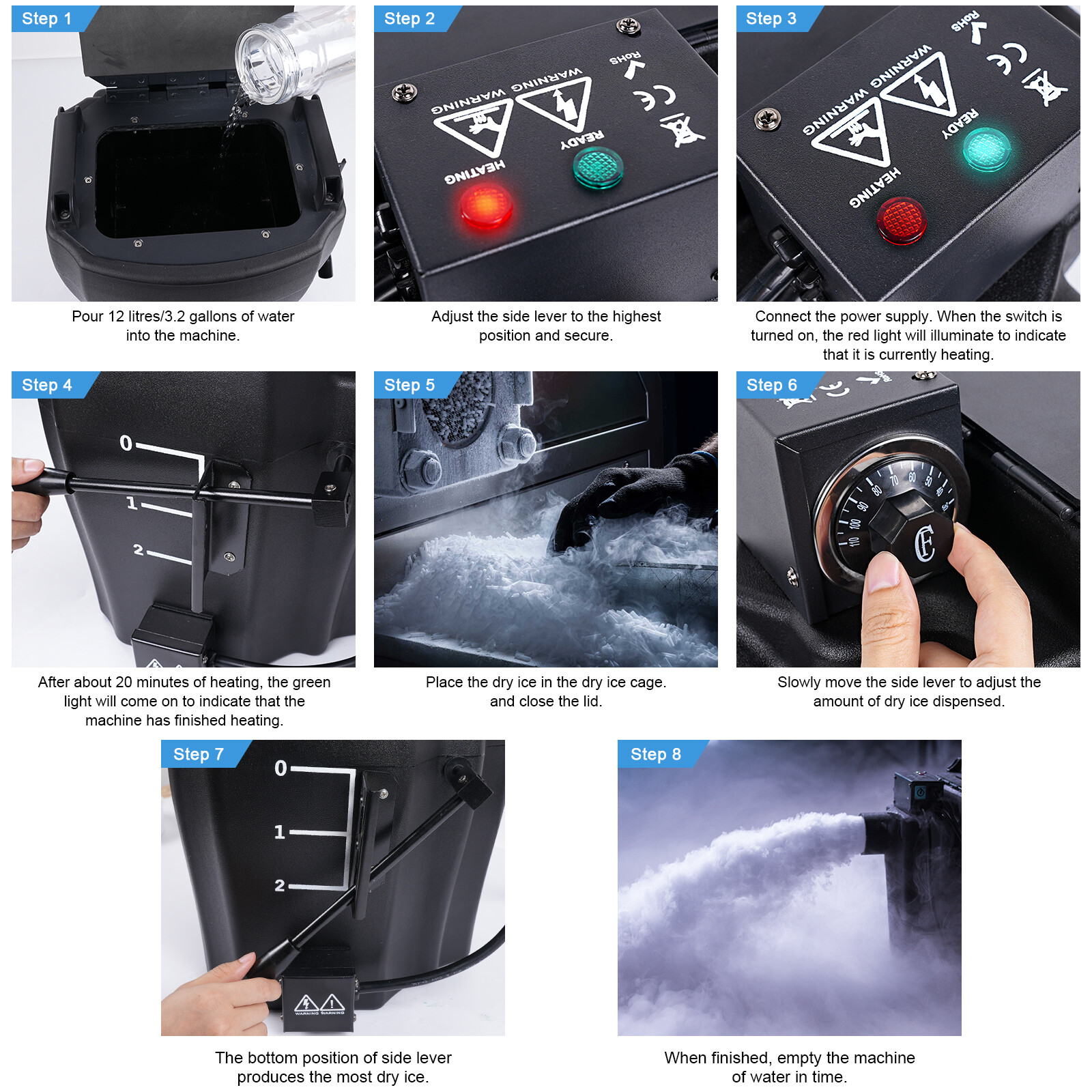 3500W Low Lying Smoke Fog Machine Stage DJ Dry Ice Fog Machine Effect Wedding