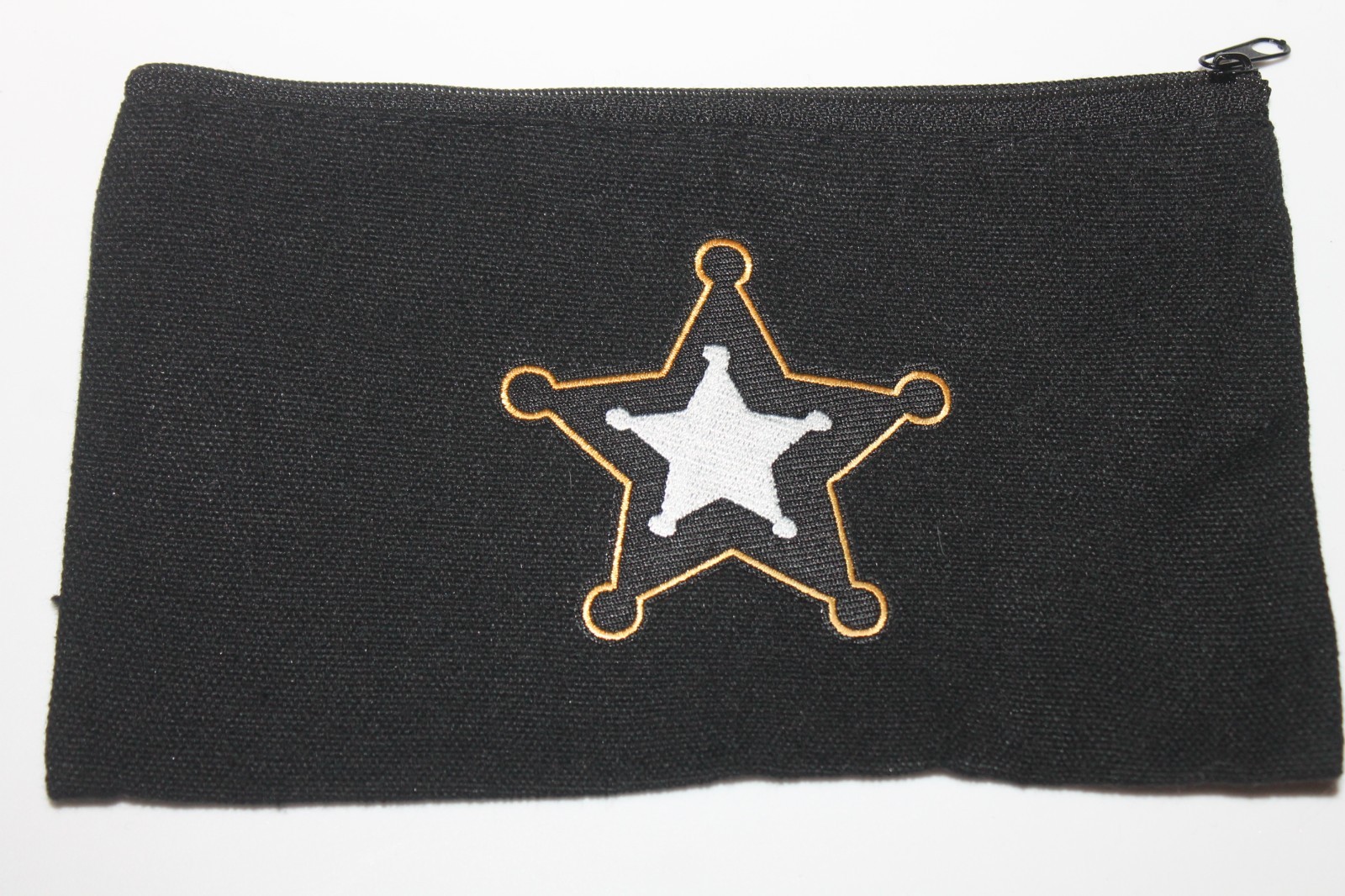 Black Bag W/ Patch-Makeup, Pencil, & Accessories Bag - Sheriff Badge