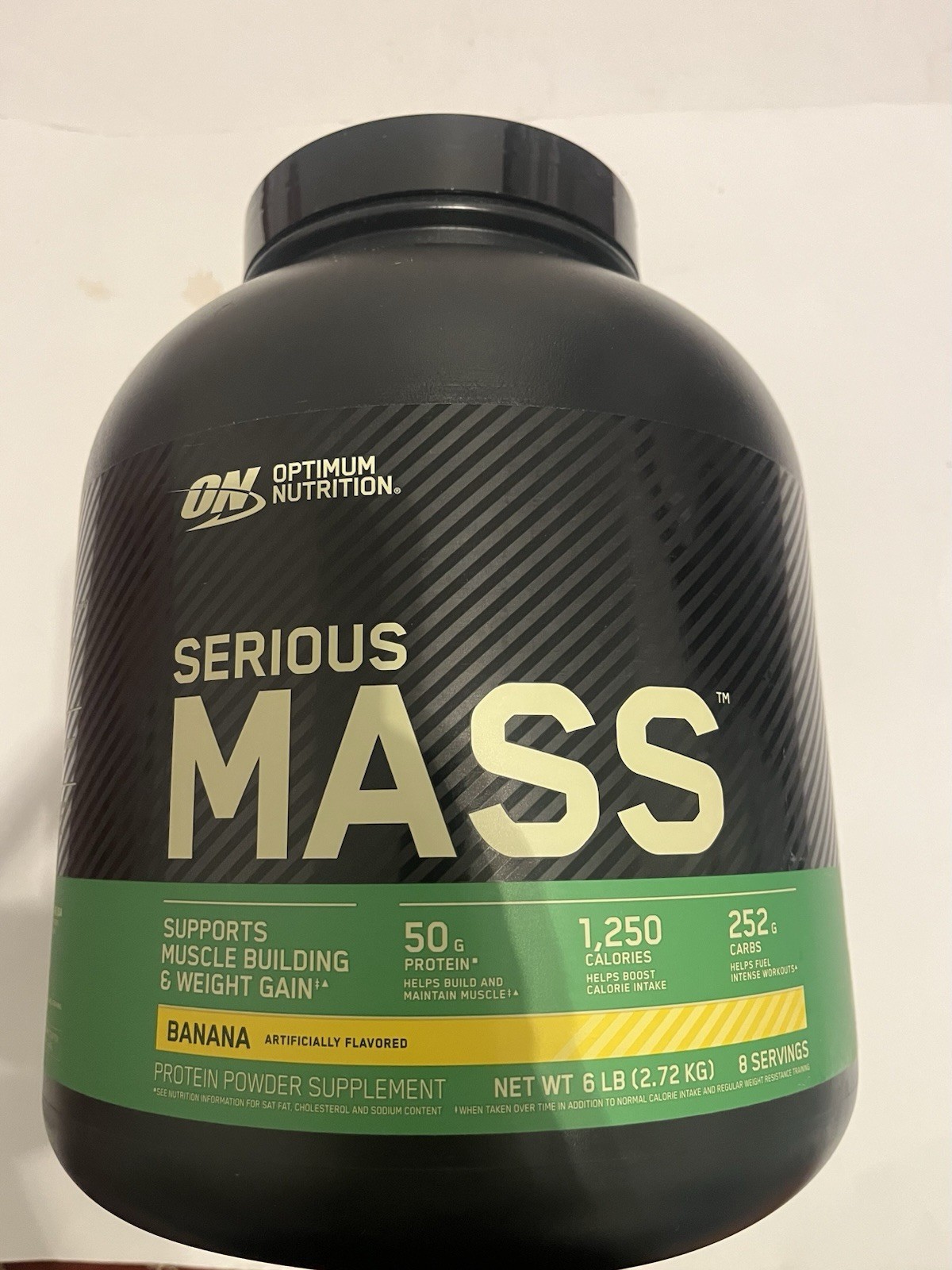 Optimum Nutrition Serious Mass, Weight Gainer Protein Powder. Banana (6 Lbs)