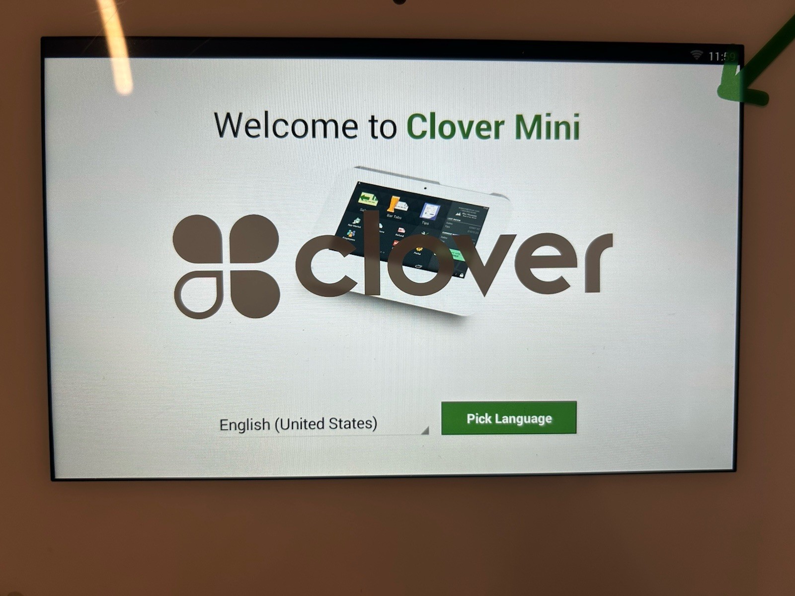 Clover Mini Wi-Fi C300 POS System + USB-C Triangle Hub With Aftermarket AC Adapt