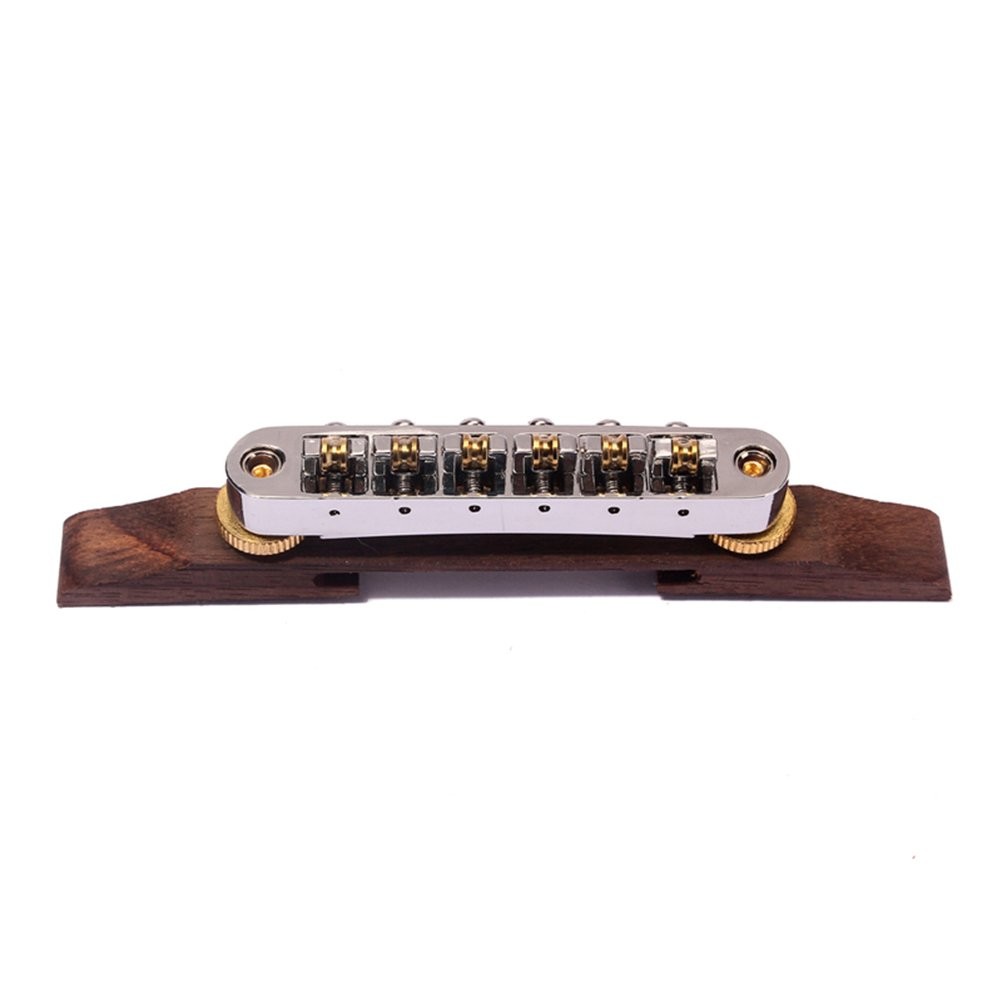 Archtop Jazz Guitar Bridge with Gold Roller Saddles Rosewood B23