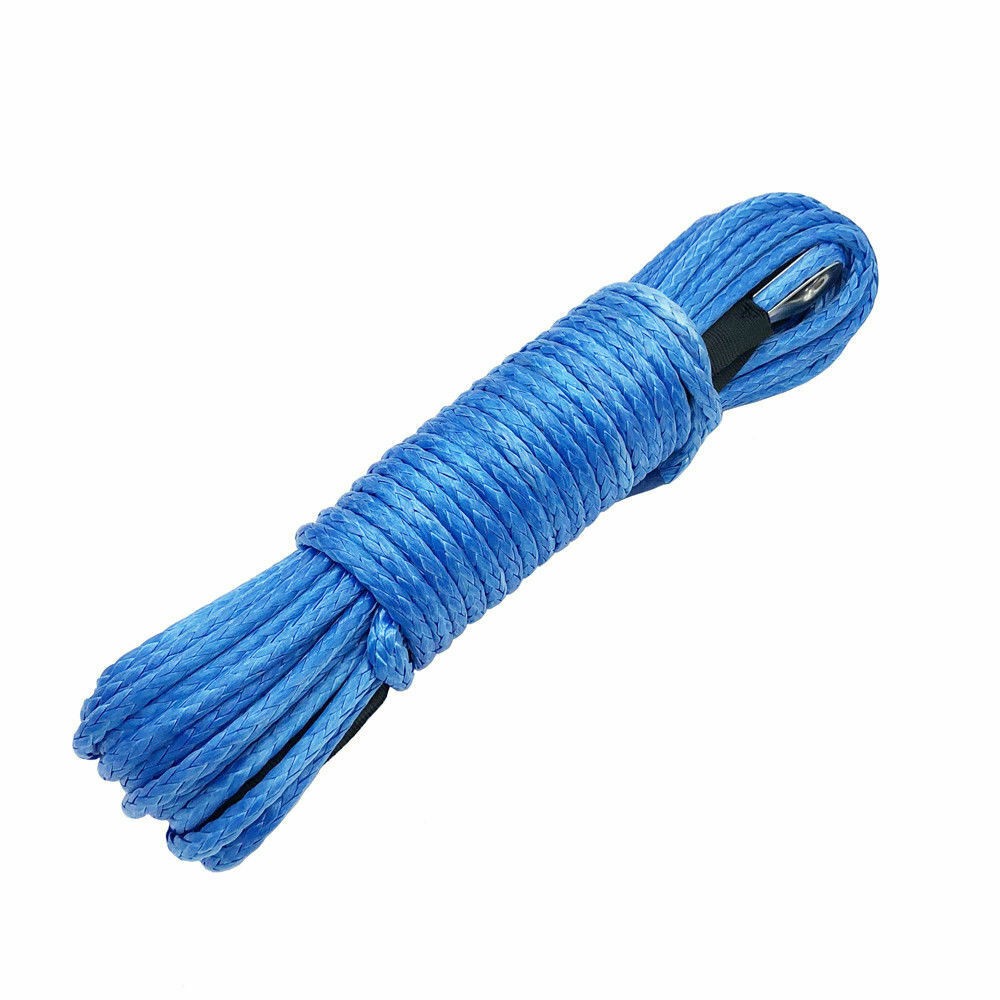 Bule 1/4"x50' 10000LBS Synthetic Winch Rope Line Recovery Cable 4WD ATV UTV BE
