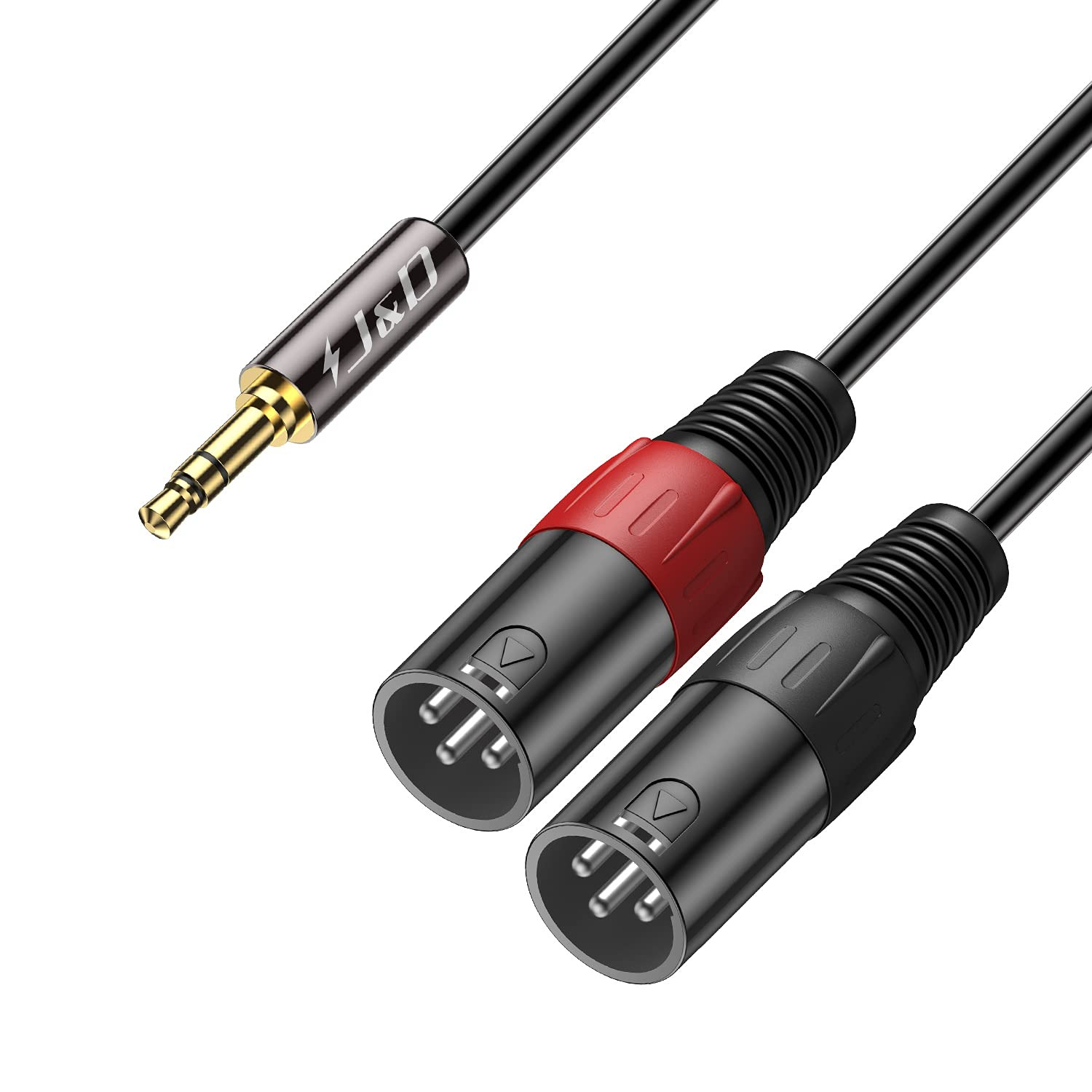 3.5mm 1/8 to Dual XLR Y Splitter Cable TRS Male Stereo Audio Patch Adapter 6 F.t