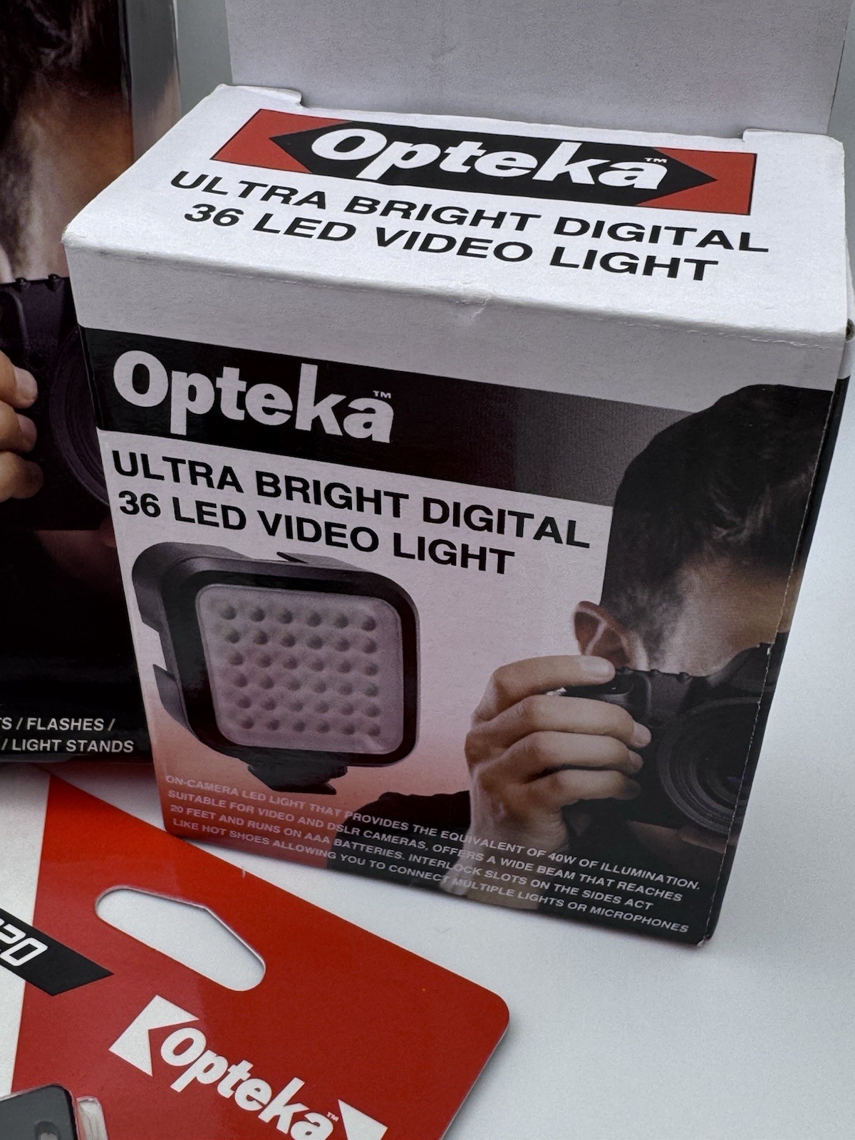 Opteka Camera Accessory Lot -LED Light , Suction Mount, Stabilizer, Card Reader