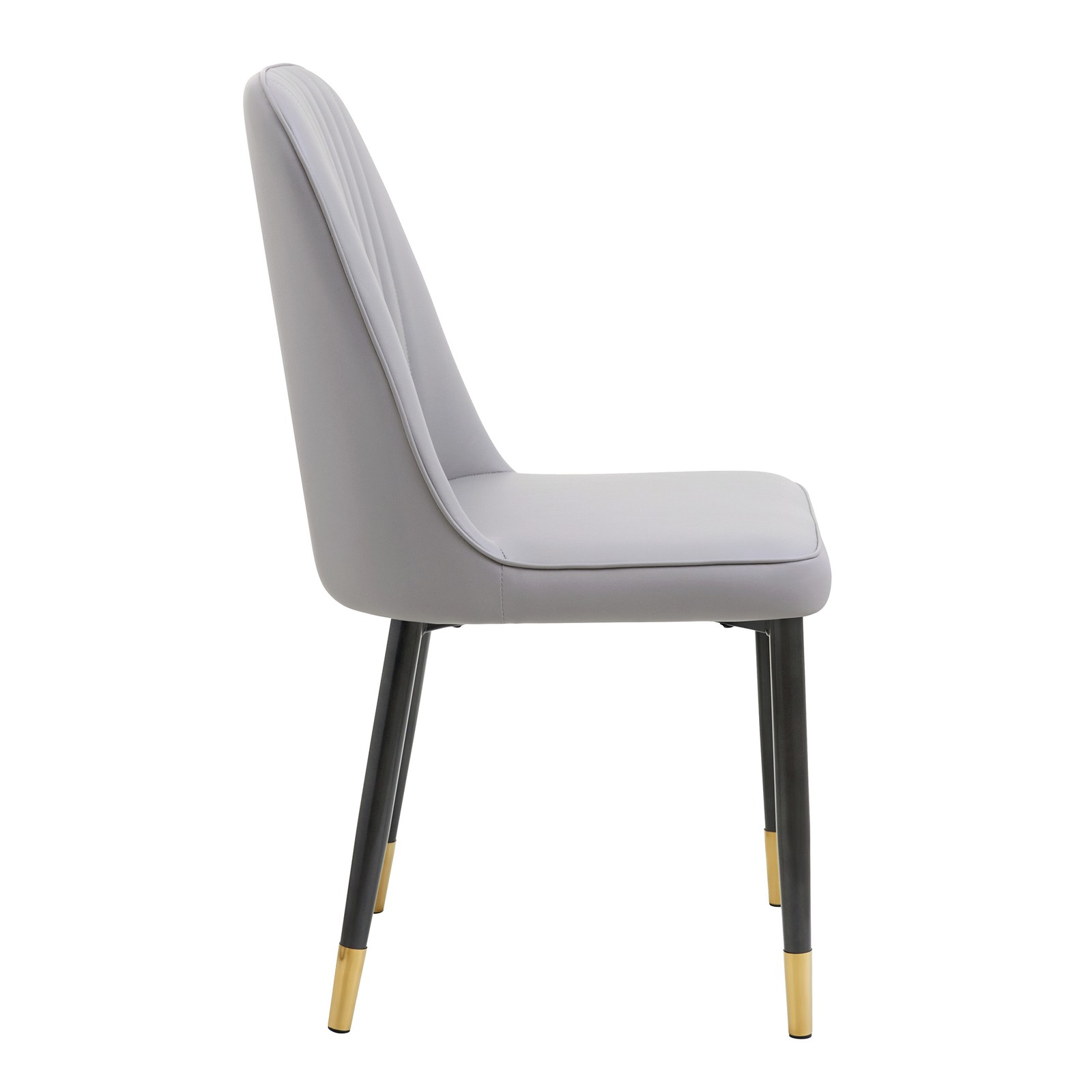Set of 2 Grey Dining Chairs with Thick Cushions: Modern Kitchen Chairs
