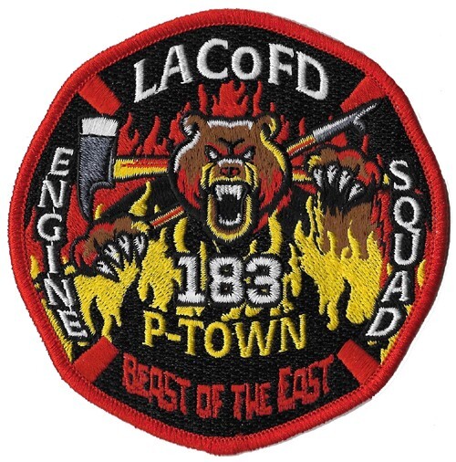 LA County Station 183 Beast of the East "BEAR" Fire Patch .