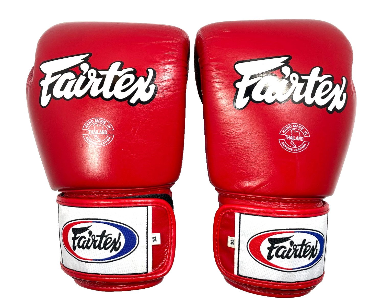 Fairtex Boxing Gloves Leather BGV1 Red Muay Thai Training Size 14oz LIKE NEW