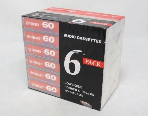 (1) Vintage TARGET 6 Pack Audio Cassette Tapes - 60 minute /normal bias (SEALED)
