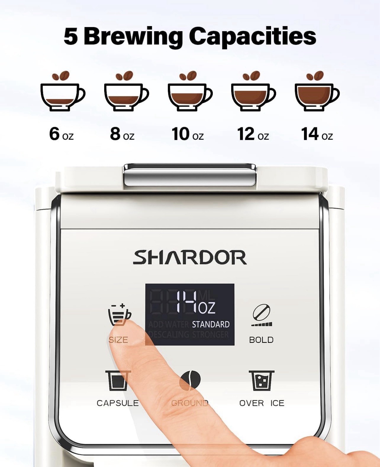 TWOMEOW Coffee Maker Hot Iced With Bold Setting,Single Serve Coffee Maker For
