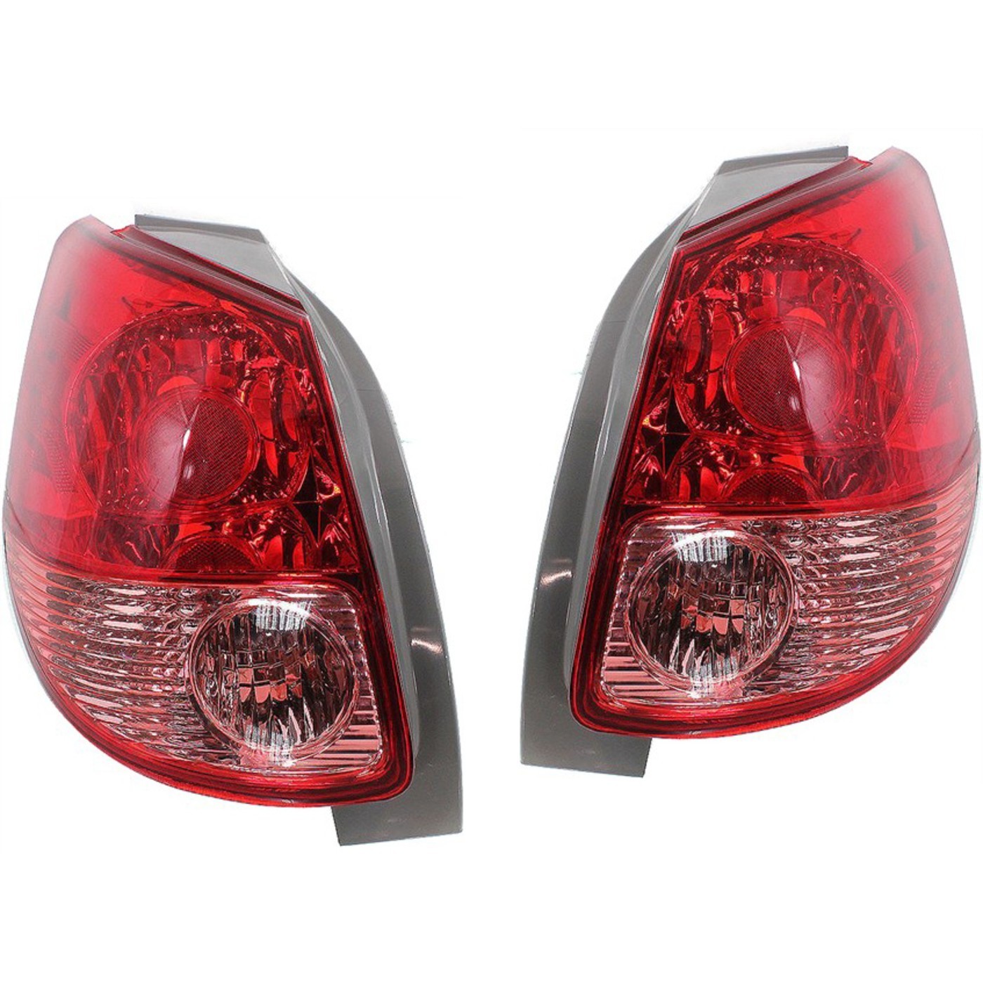 Set of 2 Tail Light For 2003-2004 Toyota Matrix LH & RH Clear & Red Lens
