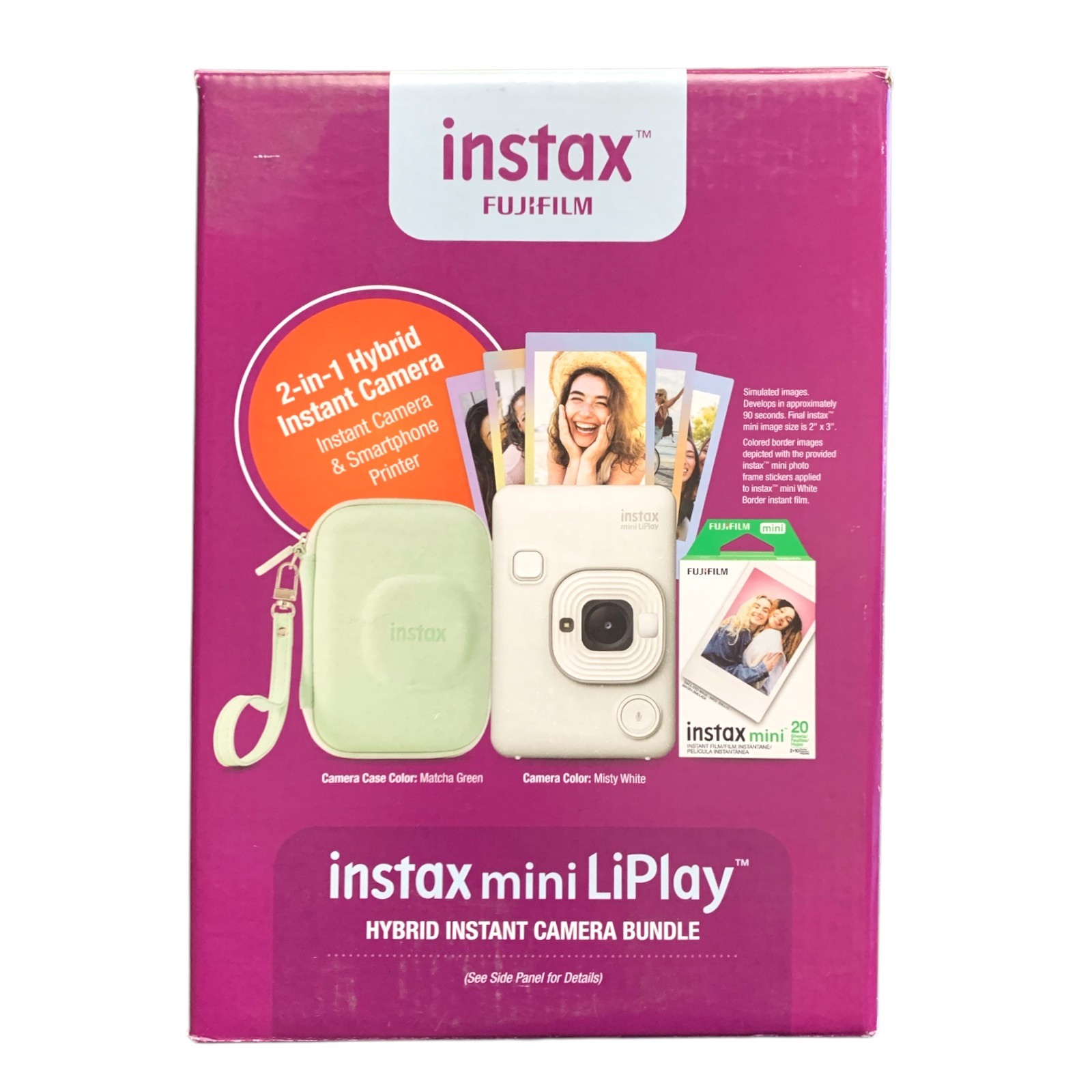 Fujifilm Instax Mini LiPlay Hybrid Instant Camera Bundle w/ 20-Pack Film & More
