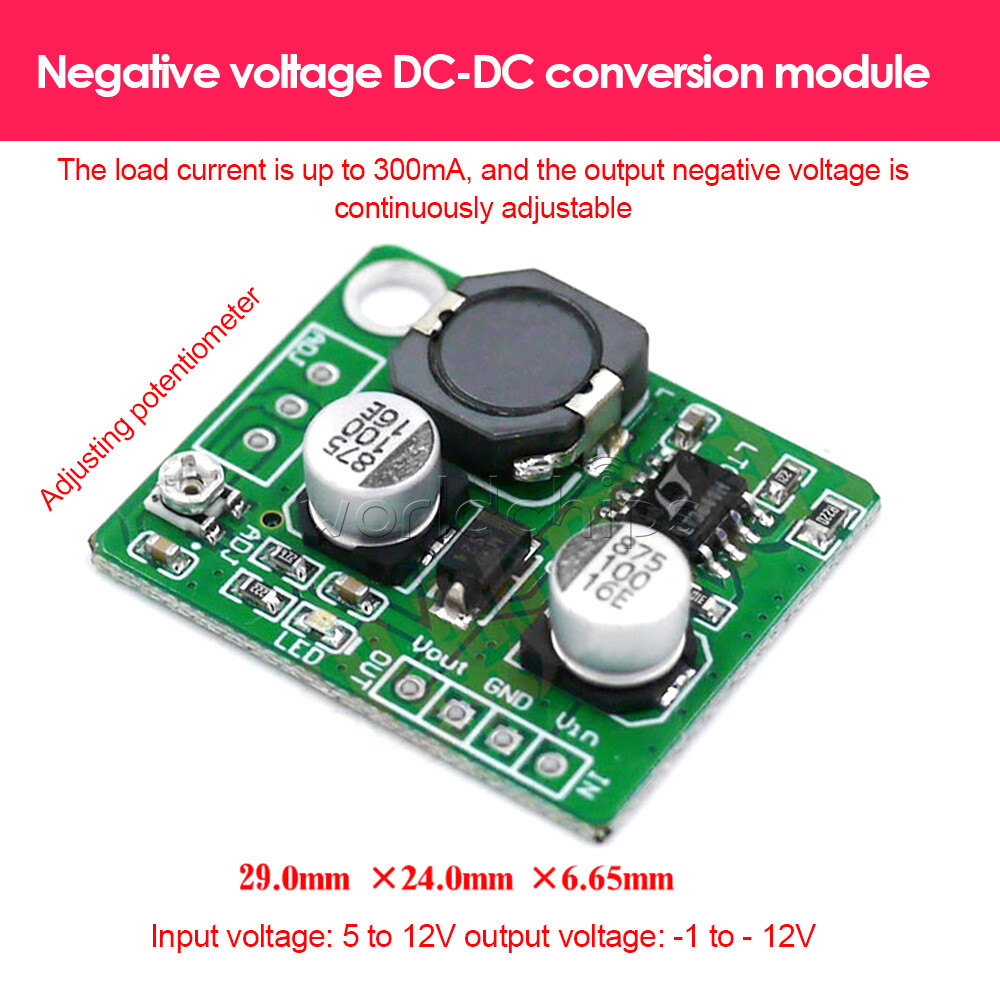 DC-DC Negative Voltage Conversion Module 3~15V to 1.25~15V Adjustable 300mA