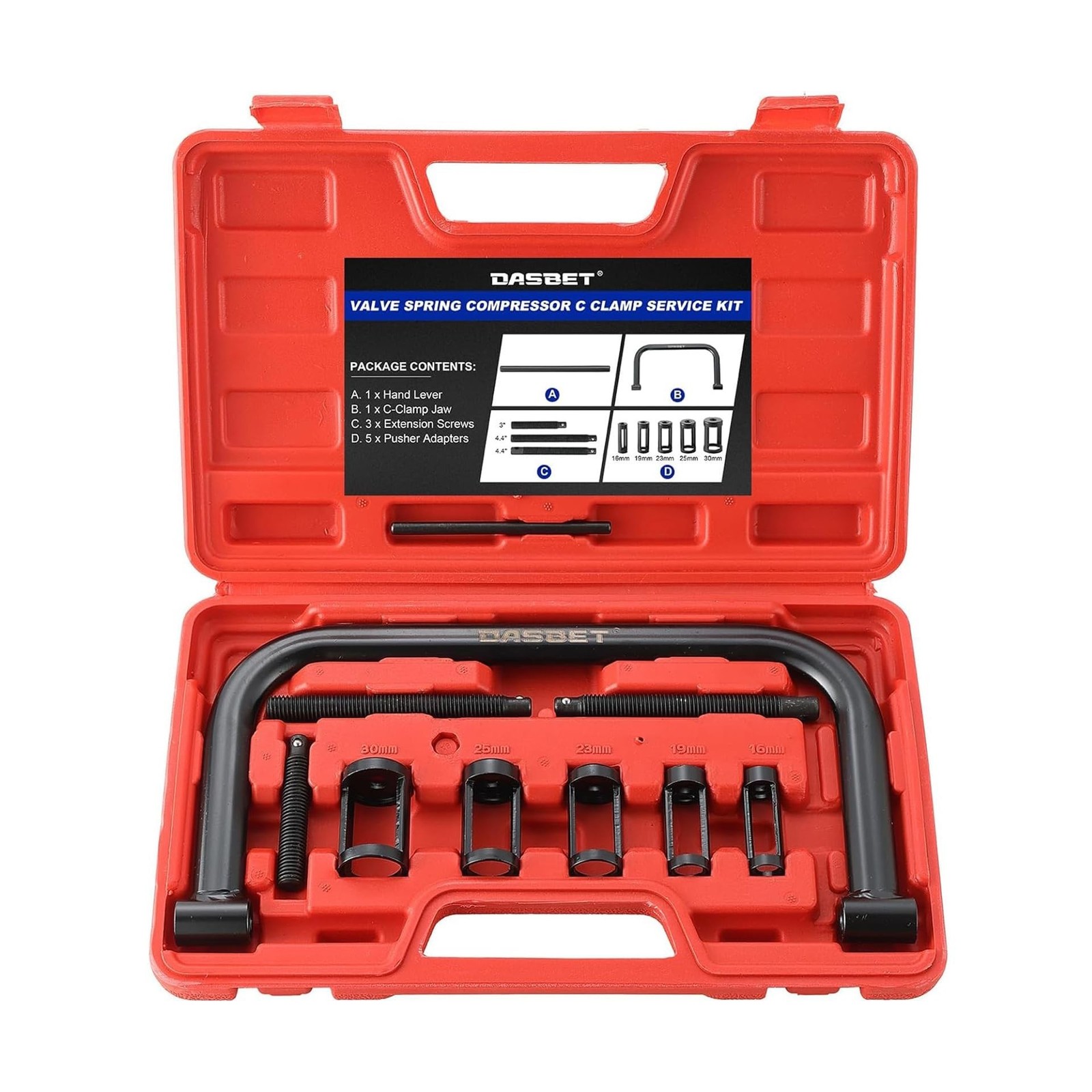 DASBET Valve Spring Compressor C Clamp Service Kit Valve Spring Removal Tool ...