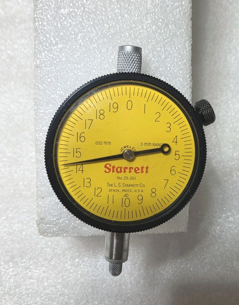 Starrett 25-261  AGD Group 2 Dial Indicator 0-0.5m Range, 0.002mm Grad,  NICE