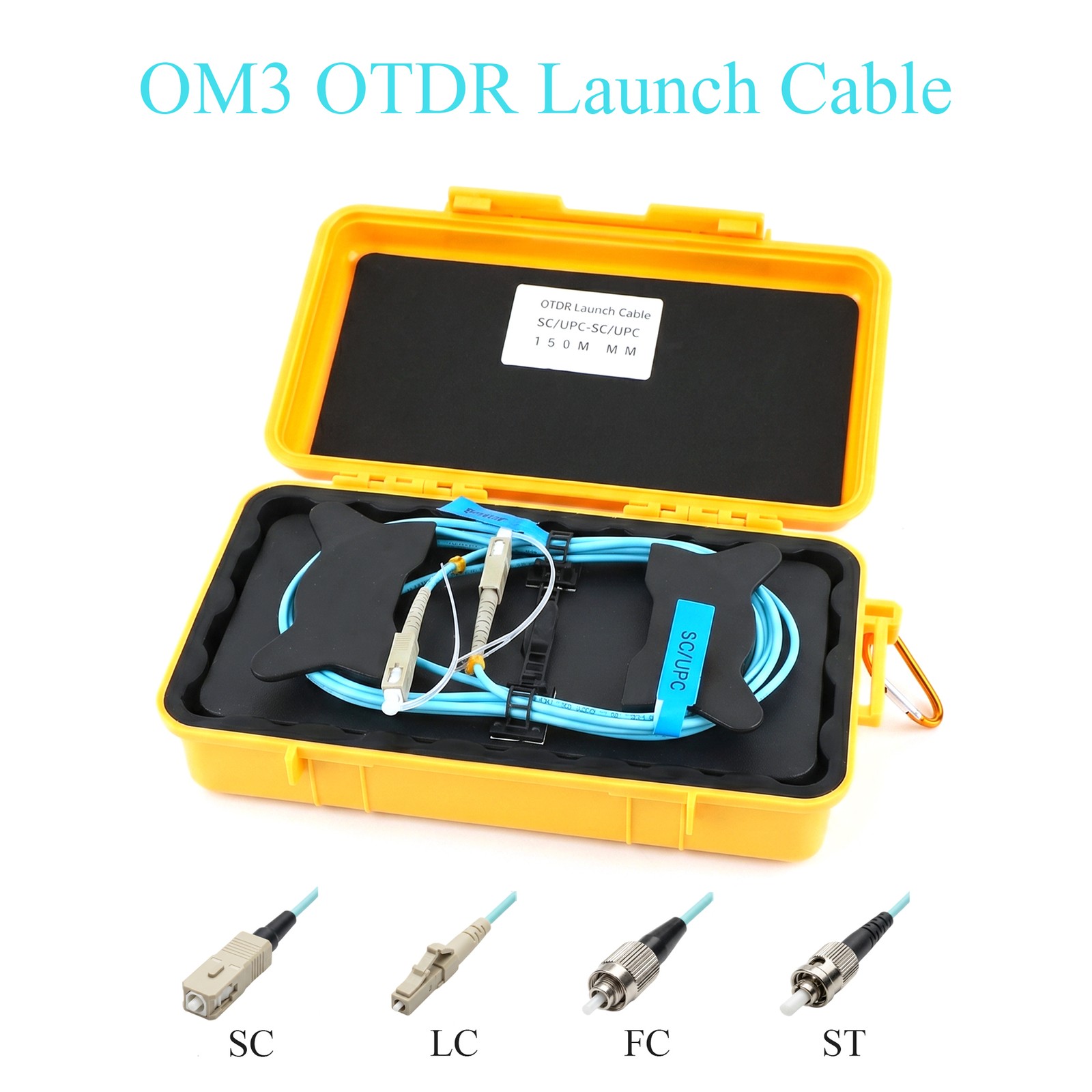 Multimode (OM3) Fiber Optic OTDR Launch Cable Boxs UPC Multi Connectors