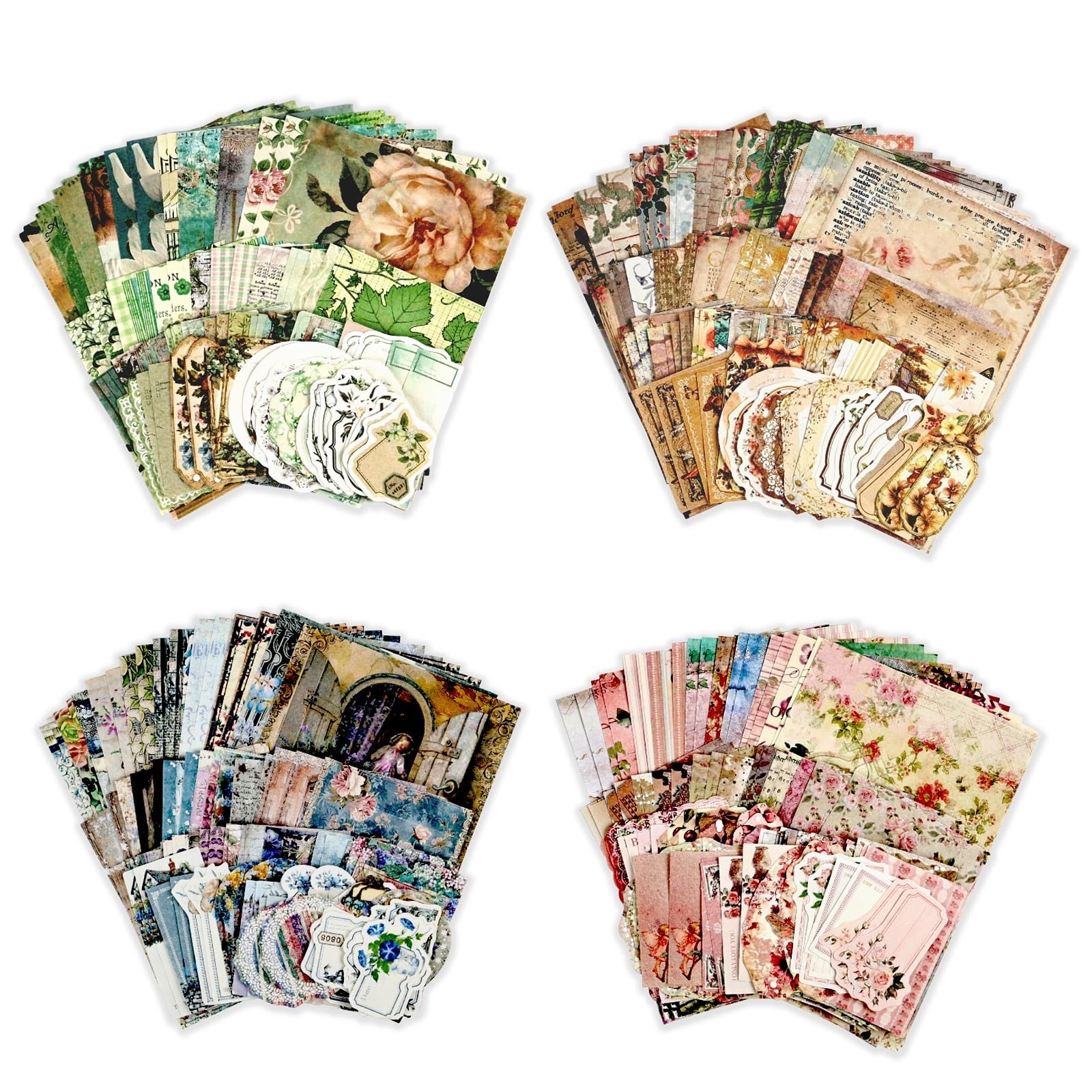 Diuhofart 400Pcs Vintage 1.57 To 5.11 Inches, Scrapbook Paper Set