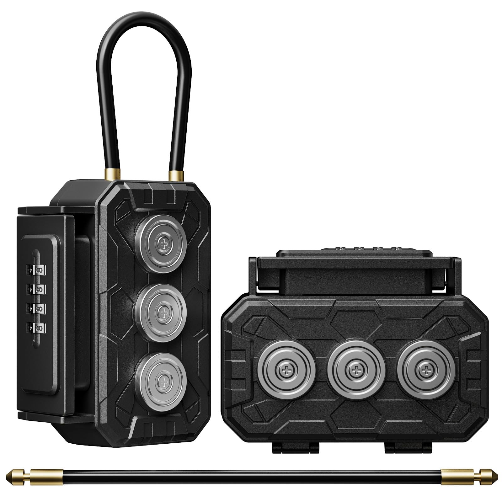 2Pack Magnetic Key Lock Box,Magnetic Key Holder Under car,Key Holder Magnetic,Hi