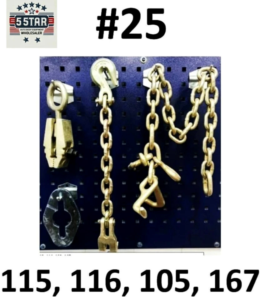 SET#25 - 4 PIECE AUTO BODY FRAME MACHINE TOOLS & JR CLAMP RJT DOUBLE HOOK