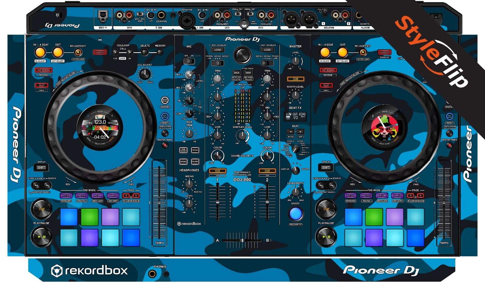 Pioneer DDJ-800 Skin | Color Blue Camo | Protective Decal | StyleFlip Skins