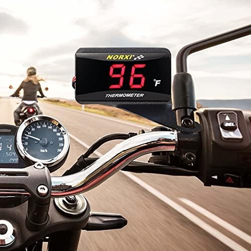 Motorcycle Engine Temperature Meter Fahrenheit, Over-Temperature Alert, Engin...