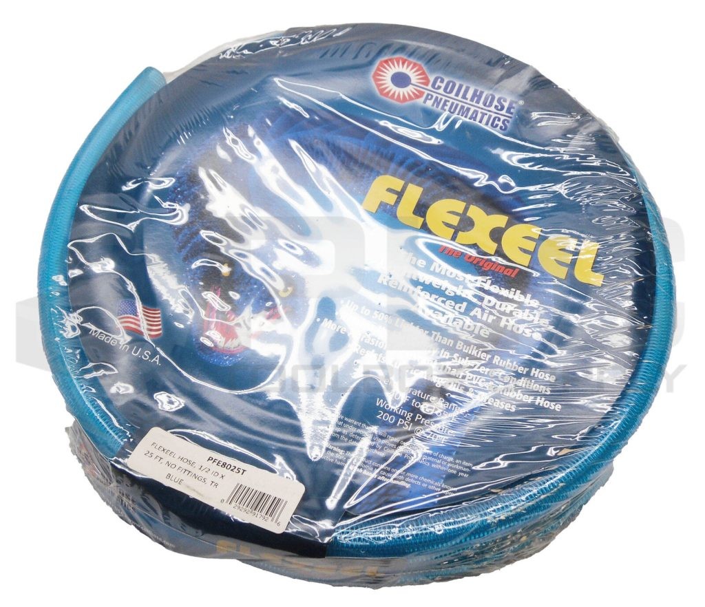 SEALED NEW COILHOSE PNEUMATICS PFE8025T FLEXEEL HOSE 1/2"ID X 25' BLUE