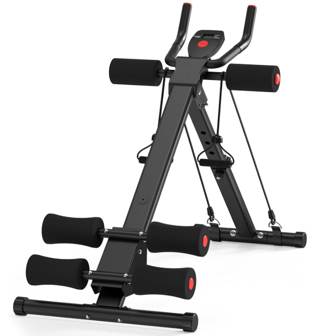 Máquina abdominal ajustable plegable entrenador fitness casa 440 lbs full body