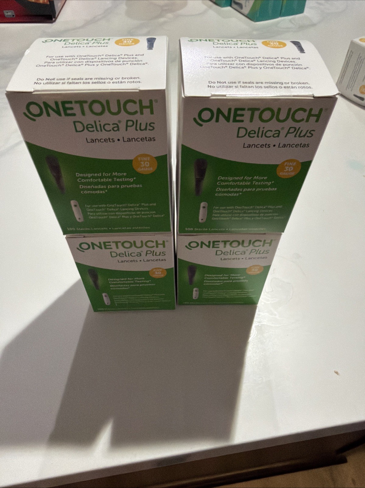 400 - 4x 100 Count Boxes of One Touch Delica Plus 30g Lancets Fine All Brand New