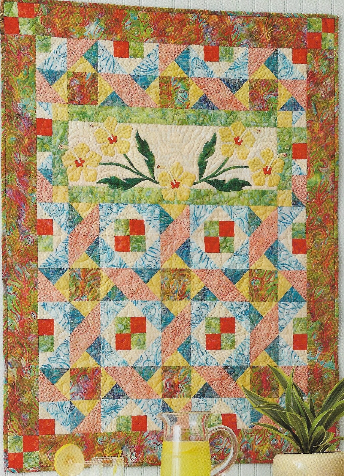A Touch of the Tropics Wall Quilt quilting pattern instructions
