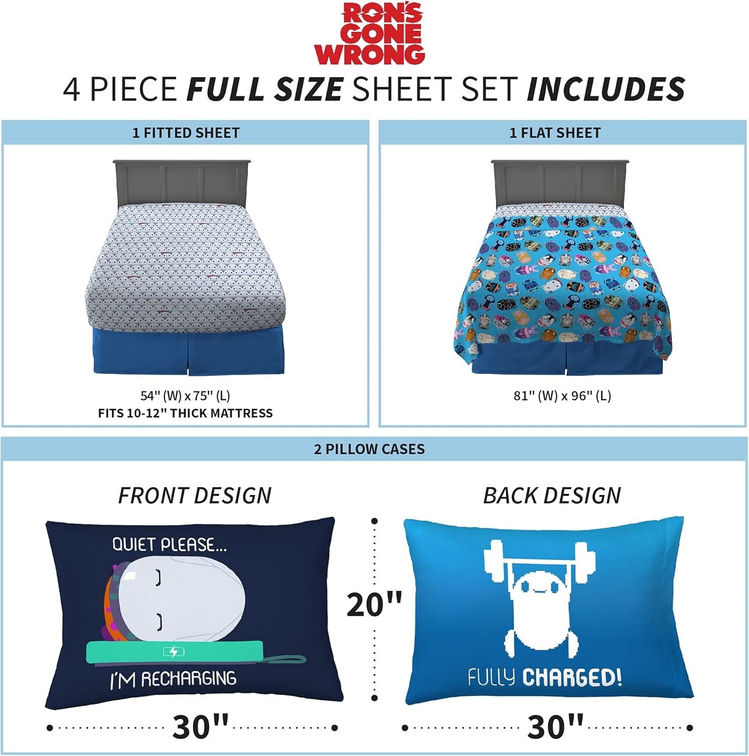 Disney Ron's Gone Wrong Full Sheet Set Brand new in box