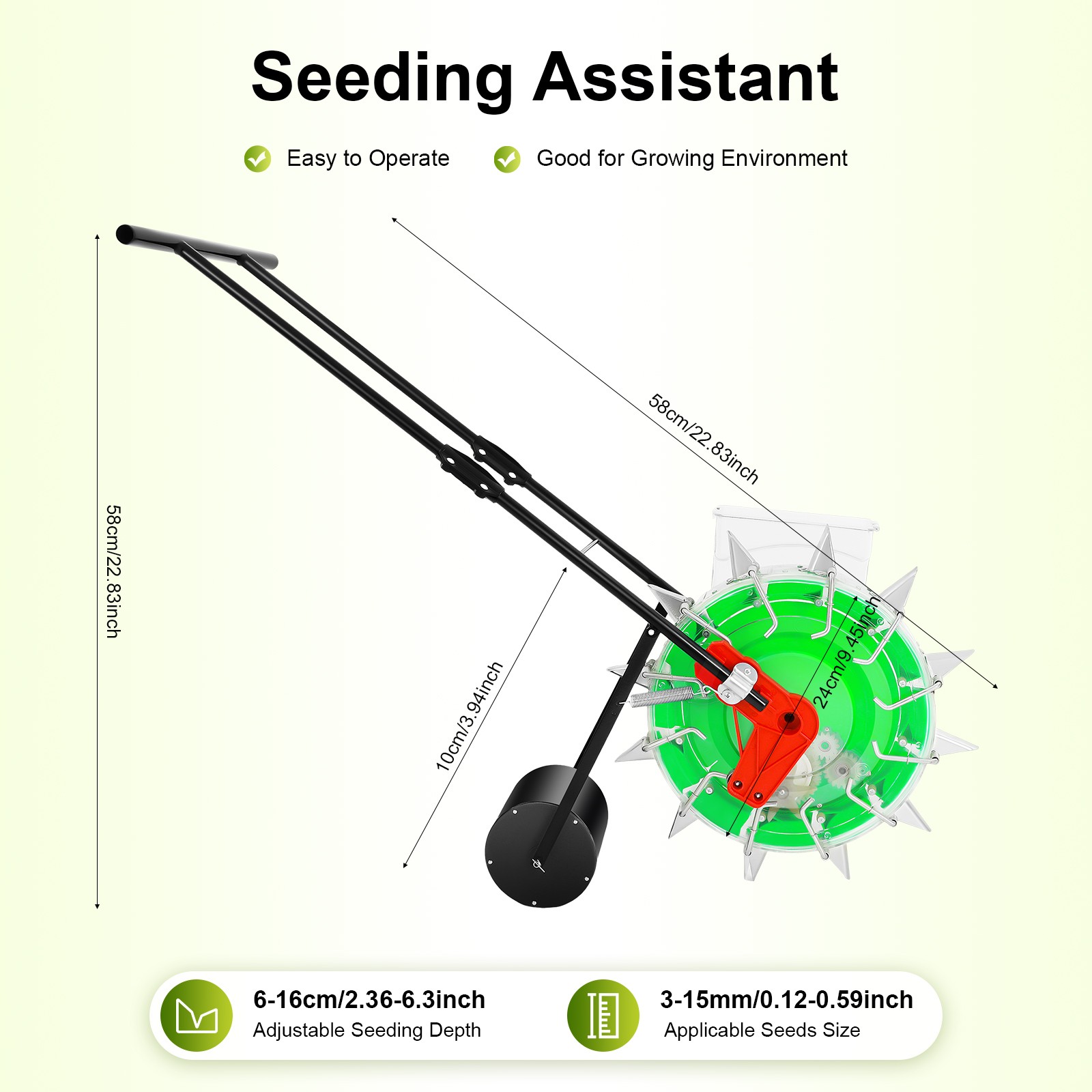 Seeder Machine Hand Push Roller Manual Soy Corn Carousel Precision Seeding Tool