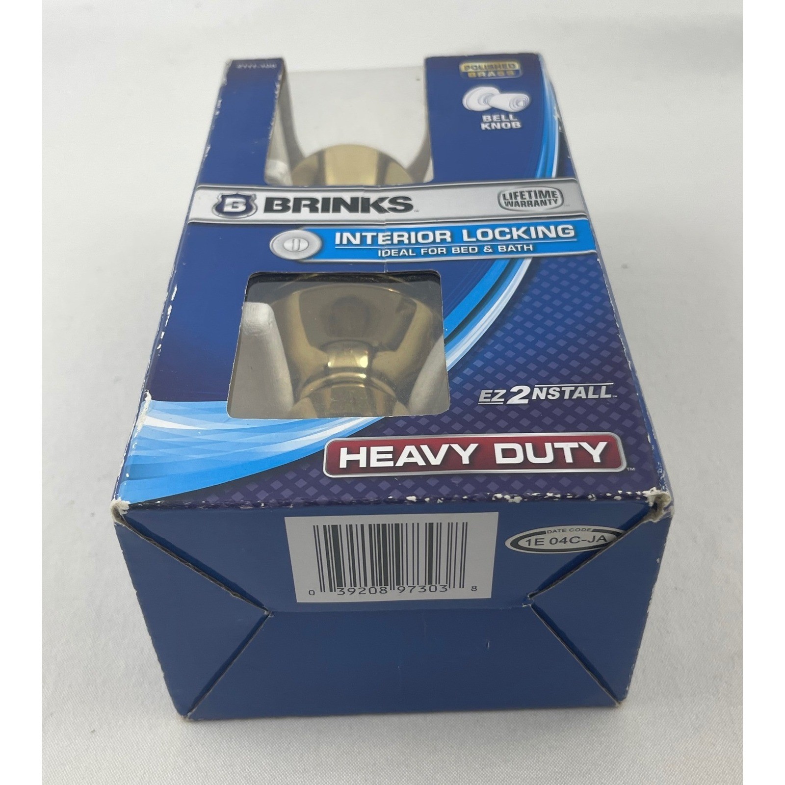 Brinks 2111-105 Interior Locking Bell Knob Polished Brass Heavy Duty Privacy